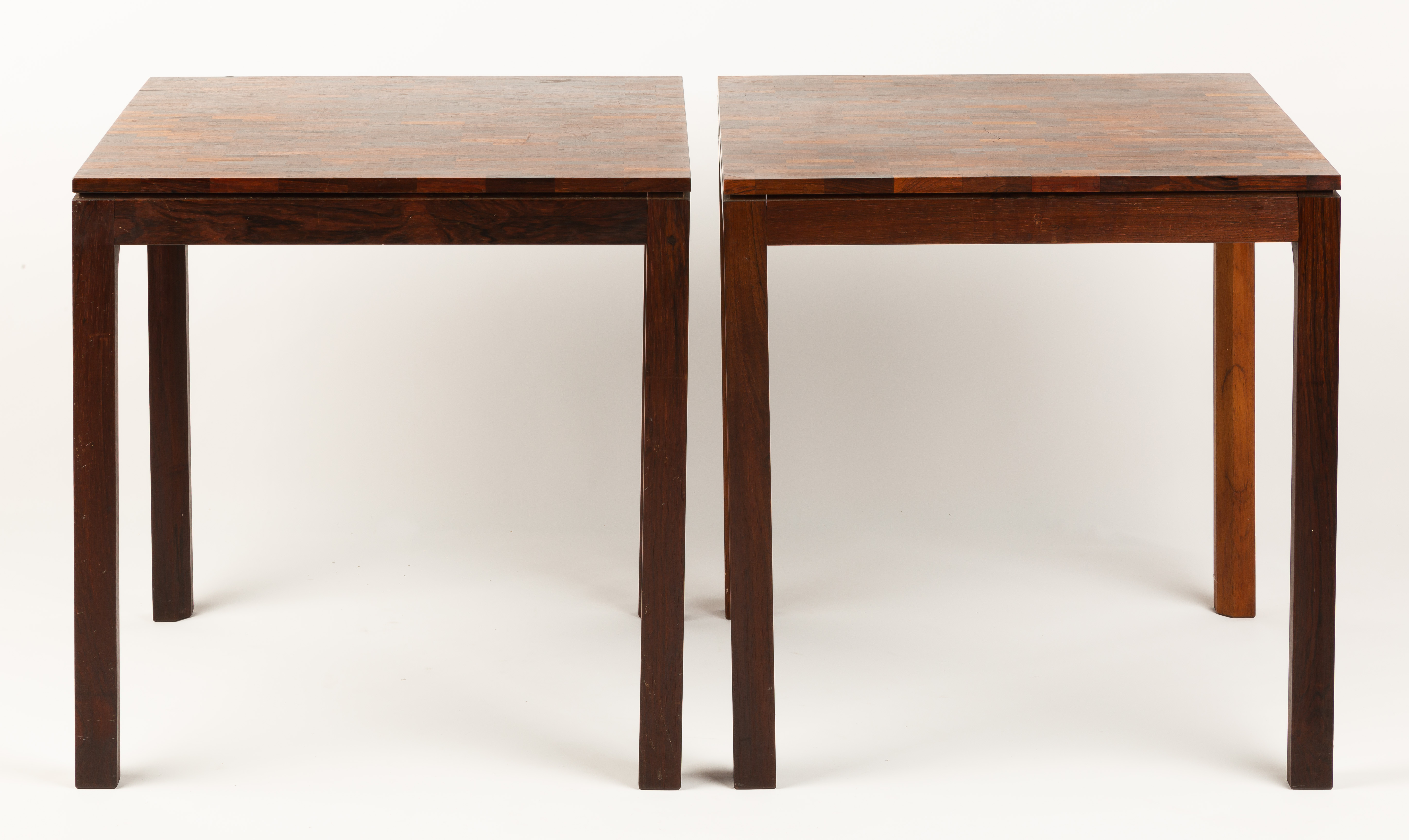 PAIR DANISH SIDE TABLES Rosewood  3529bf