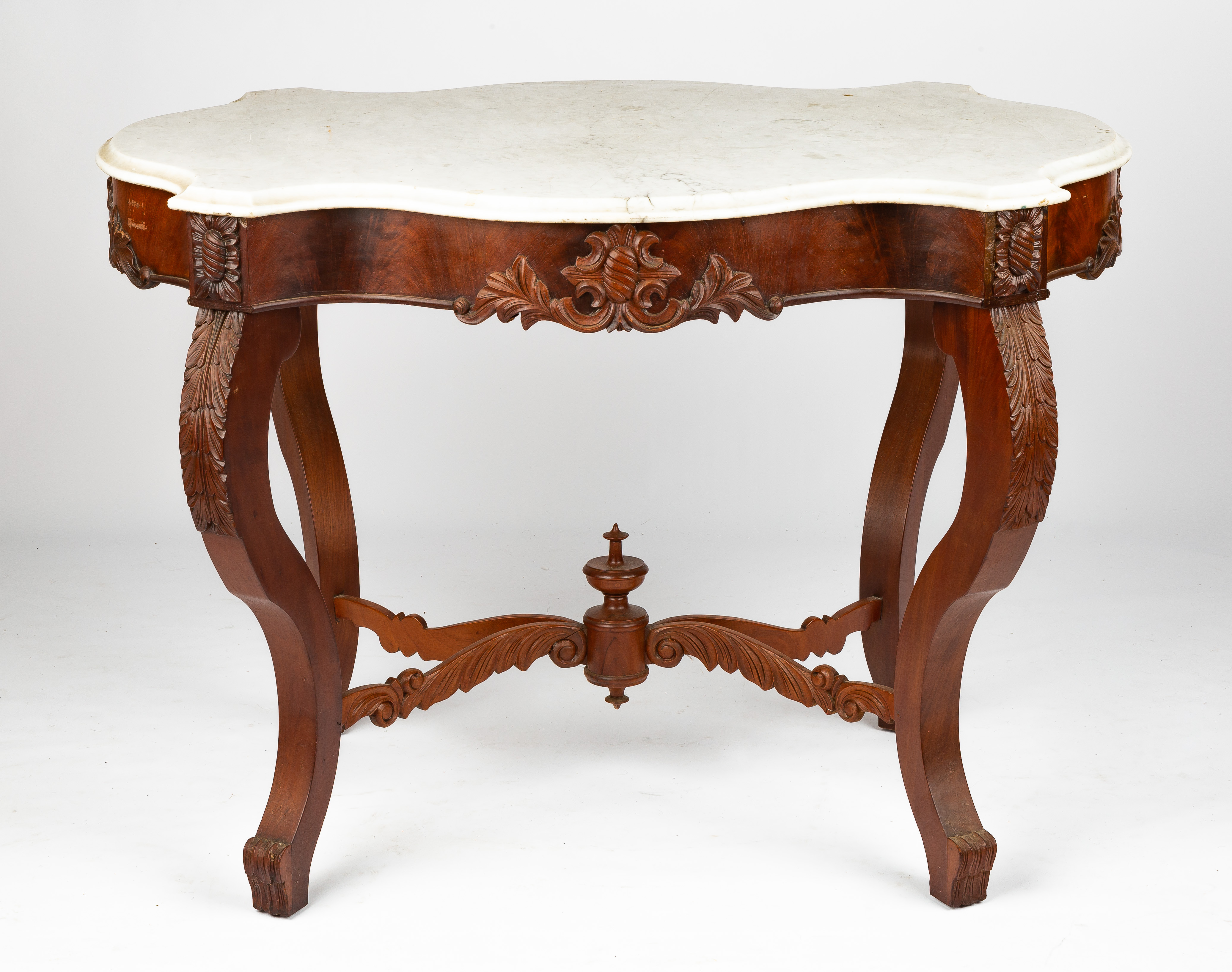MARBLE TURTLE-TOP TABLE 19th century.
