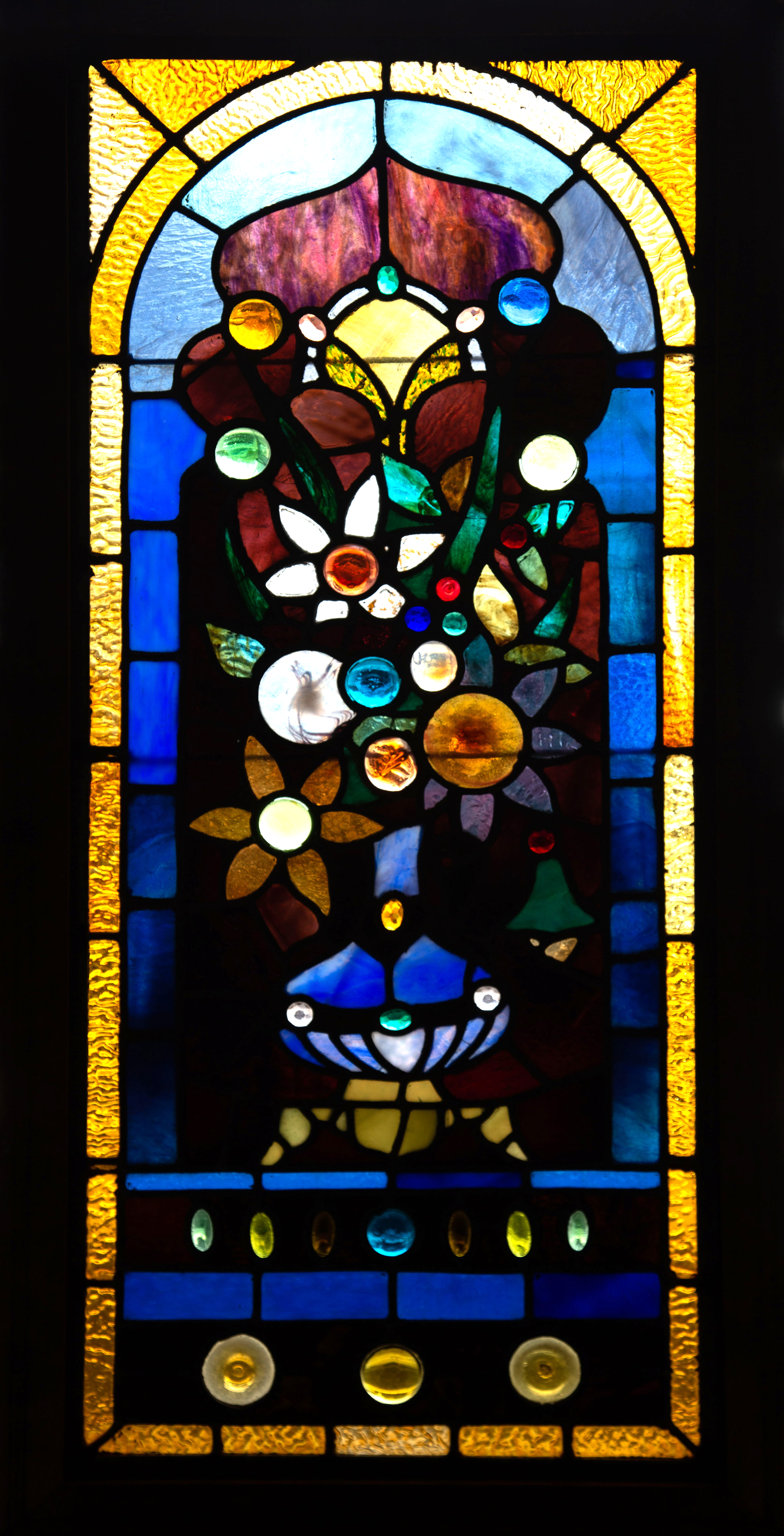 STAINED GLASS WINDOW circa 1900.