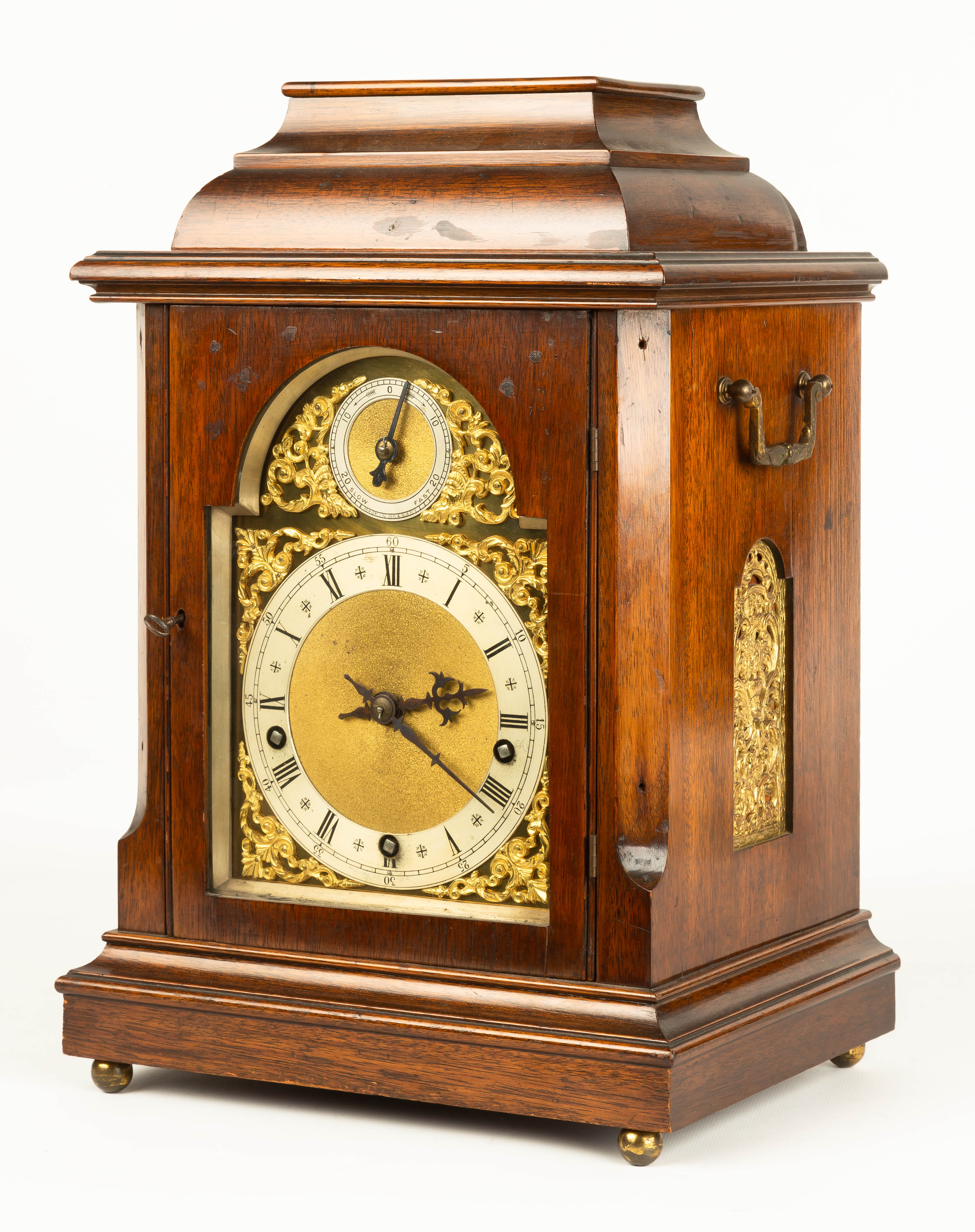 GERMAN BRACKET CLOCK Three train,