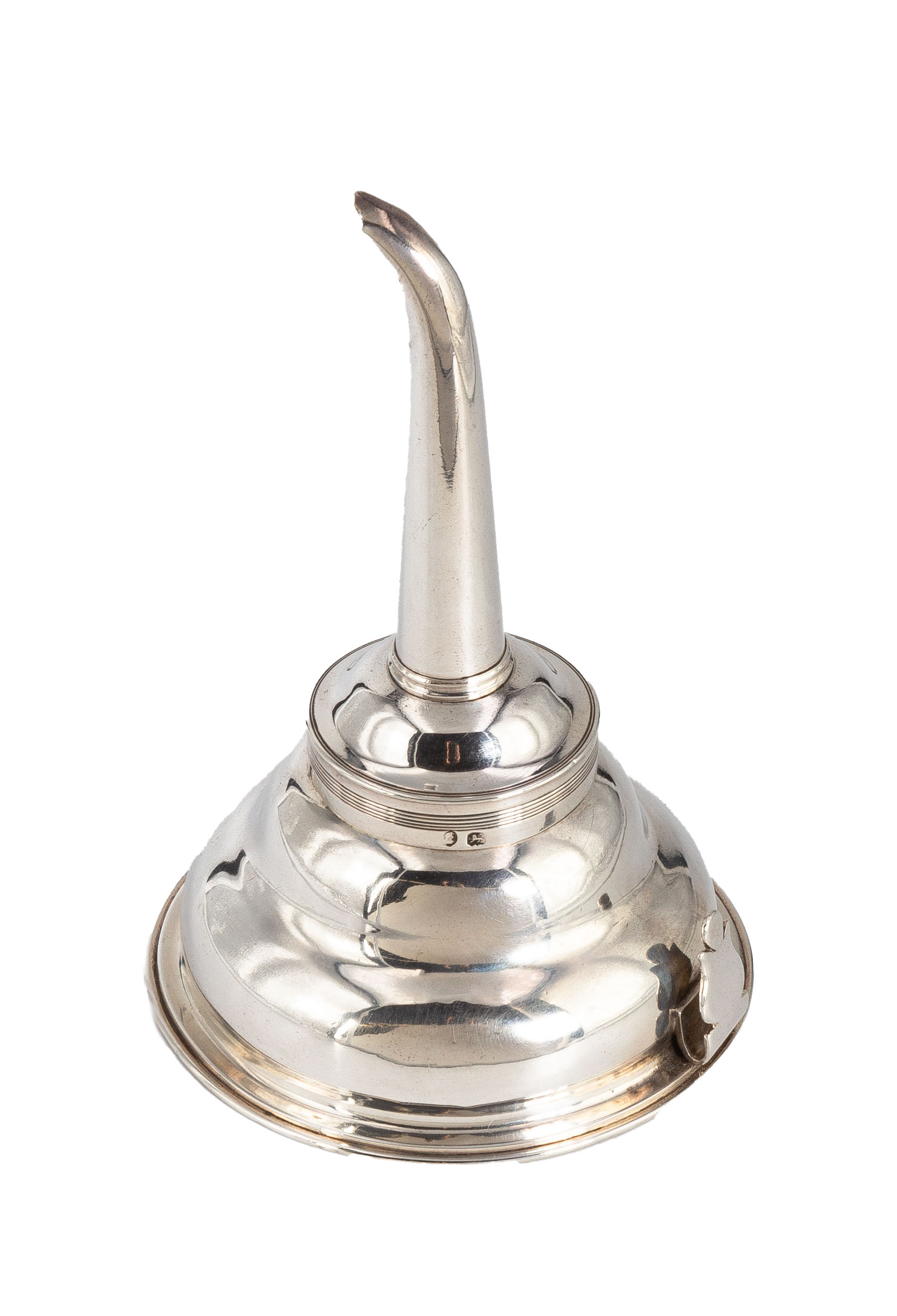 GEORGE III SILVER WINE FUNNEL AND