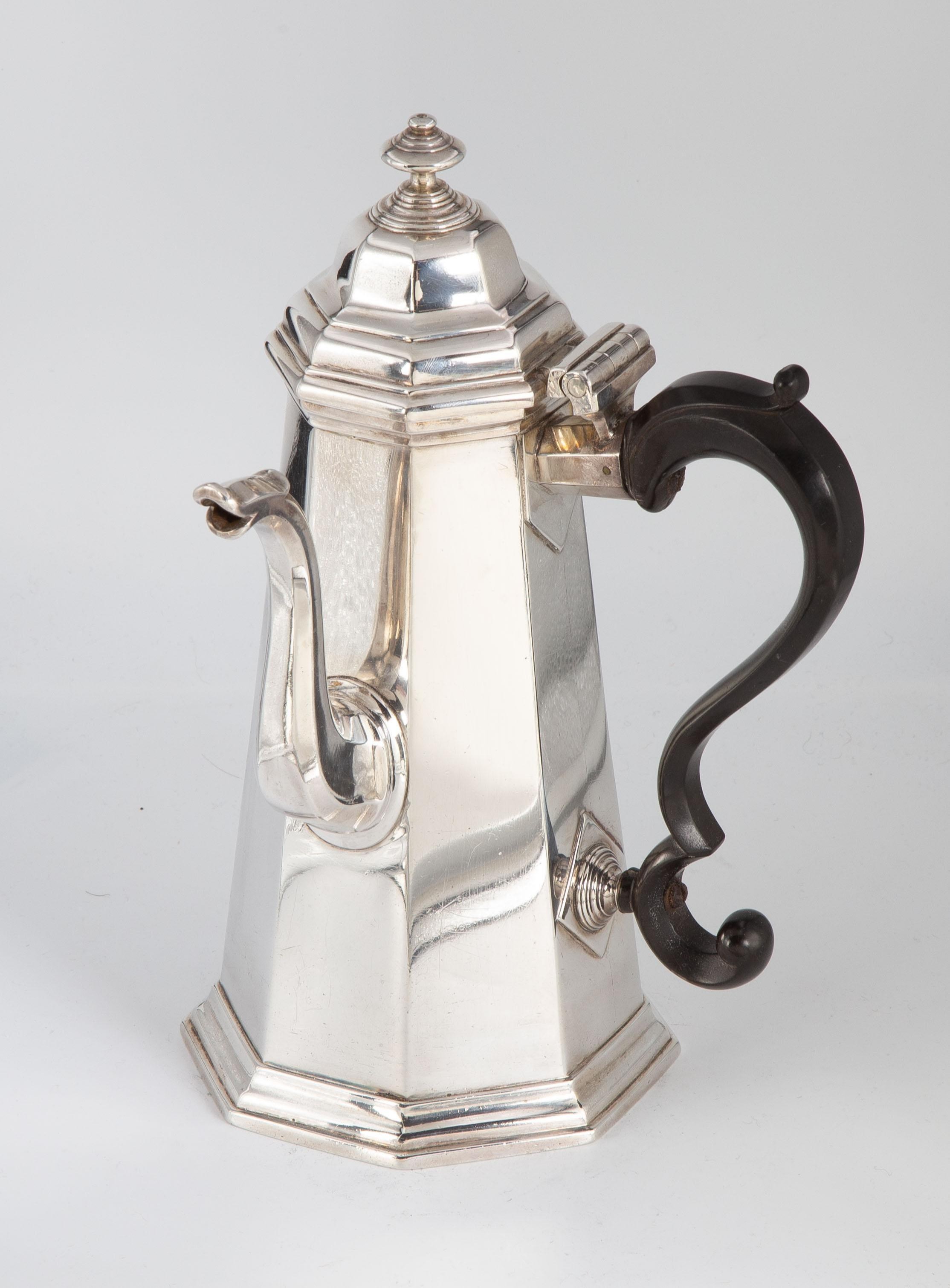 GEORGE I SILVER OCTAGONAL COFFEE