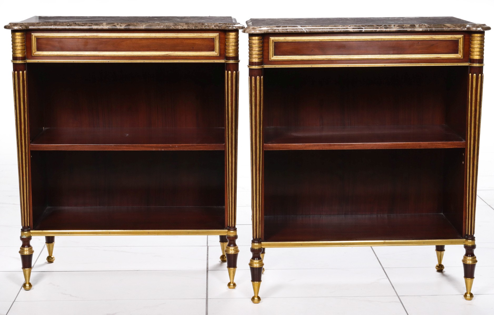 A PAIR 20C. REGENCY STYLE BOOKCASES