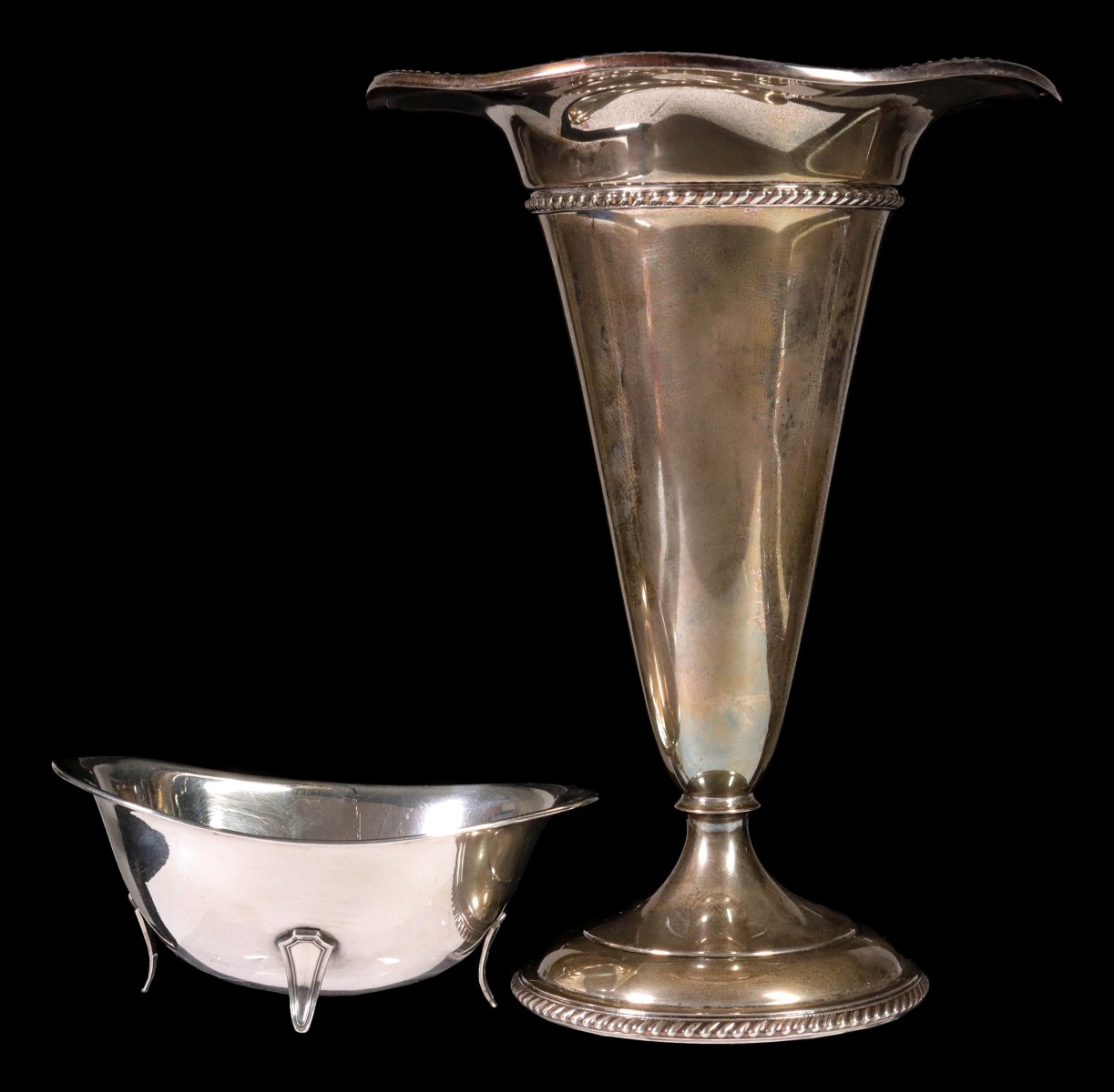 TWO STERLING SILVER HOLLOWWARE