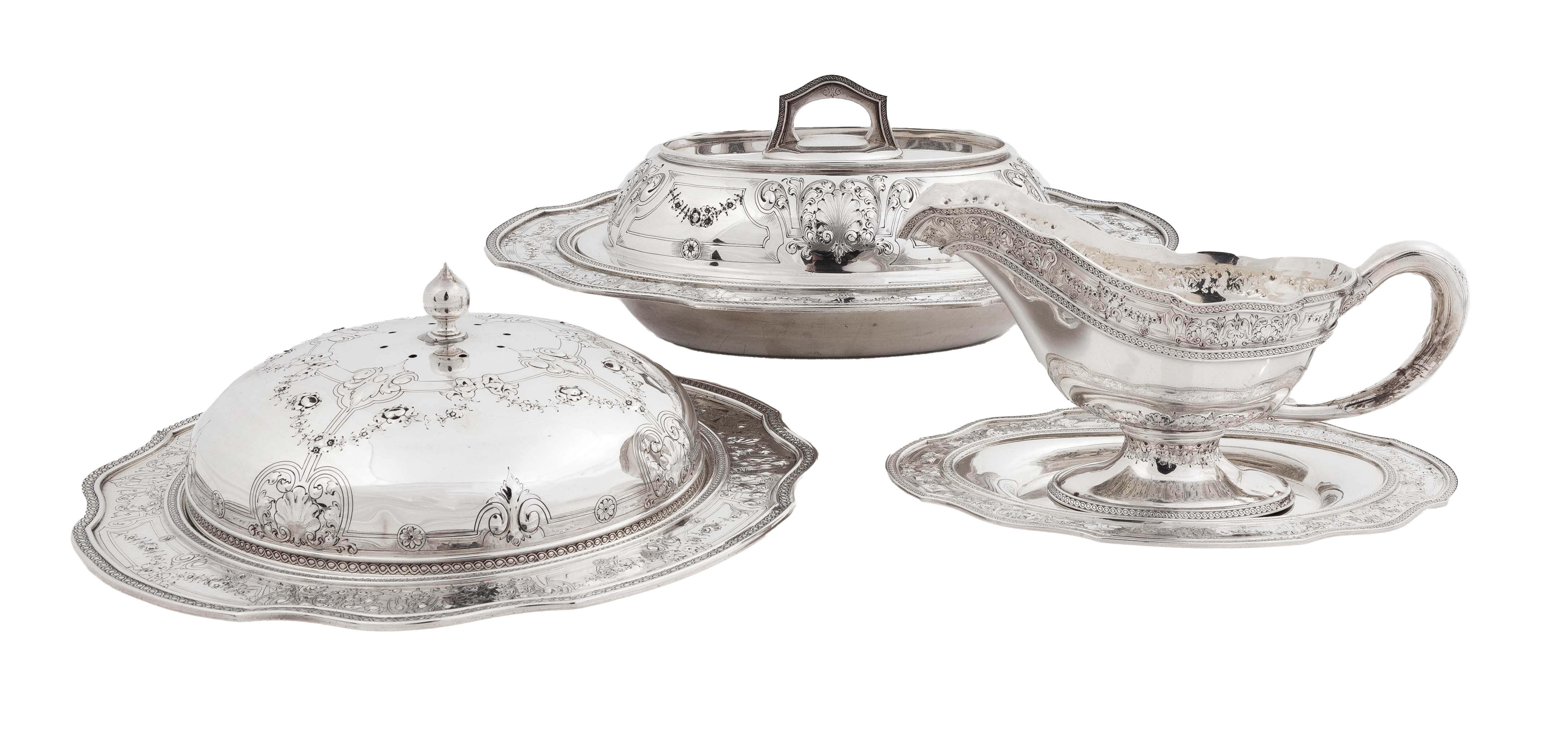 AMERICAN SILVER WARMING / CHAFING DISHES,