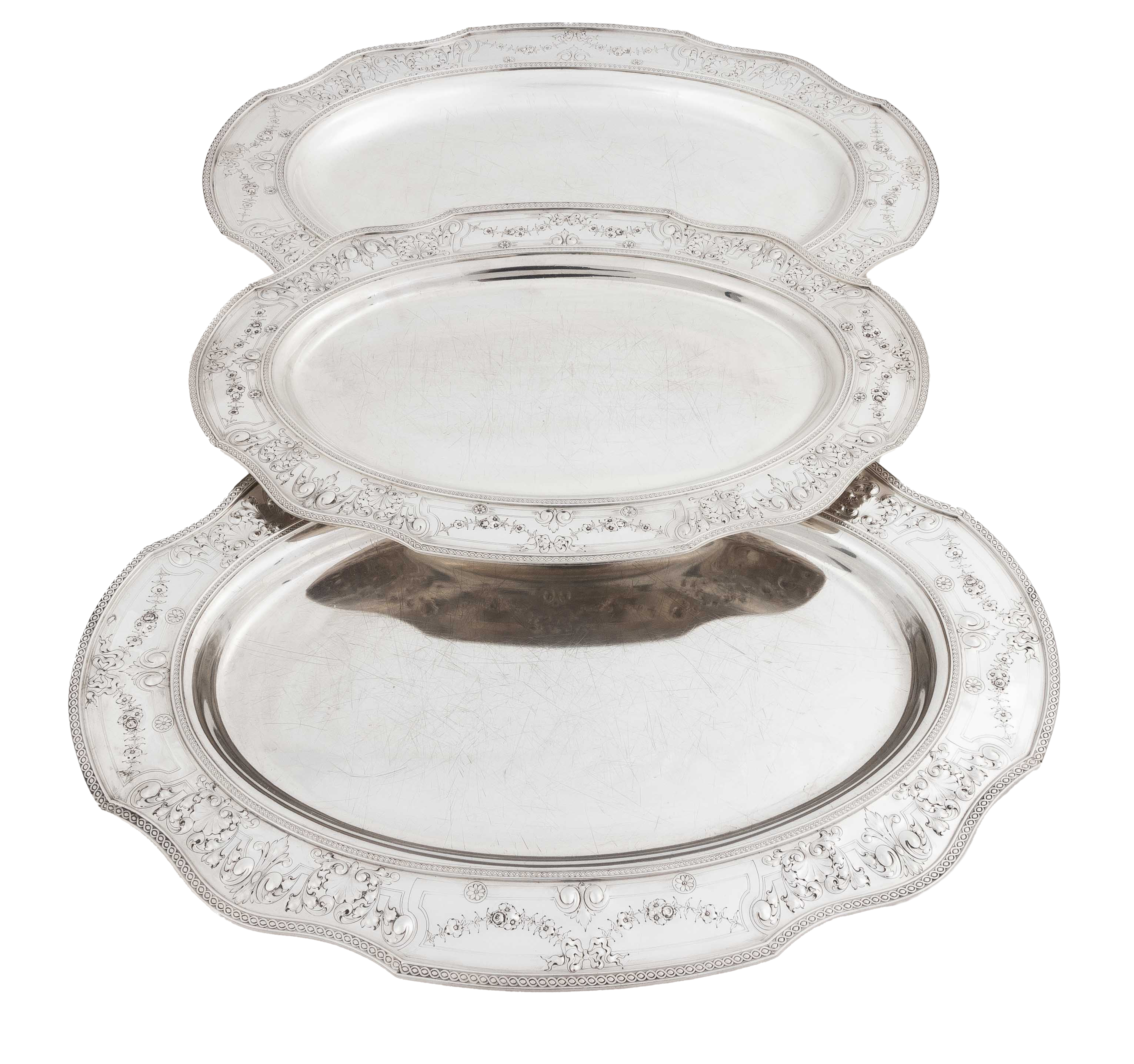 (3) AMERICAN SILVER TRAYS Barbour Silver