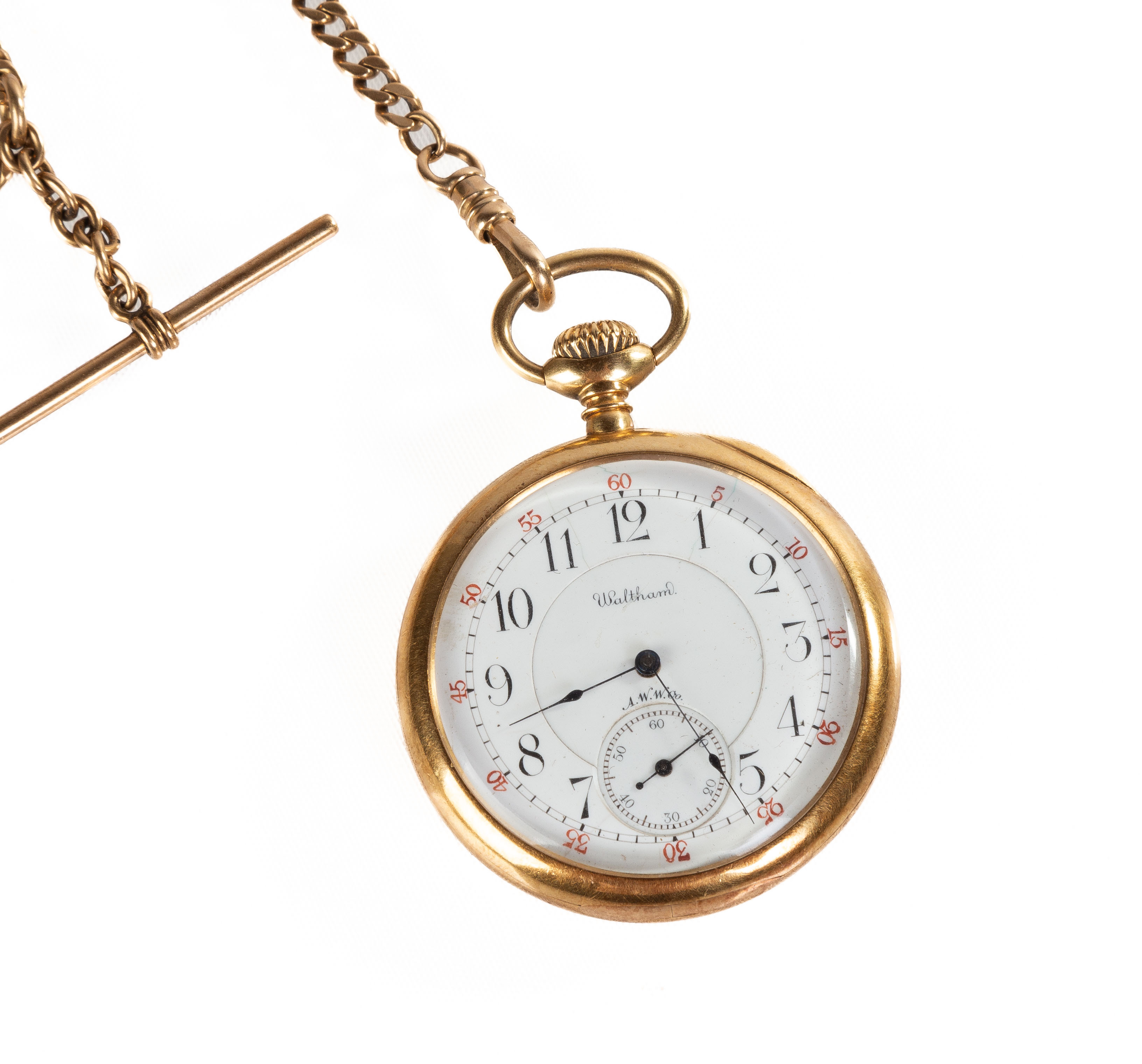 18K GOLD WALTHAM POCKET WATCH With 352b87