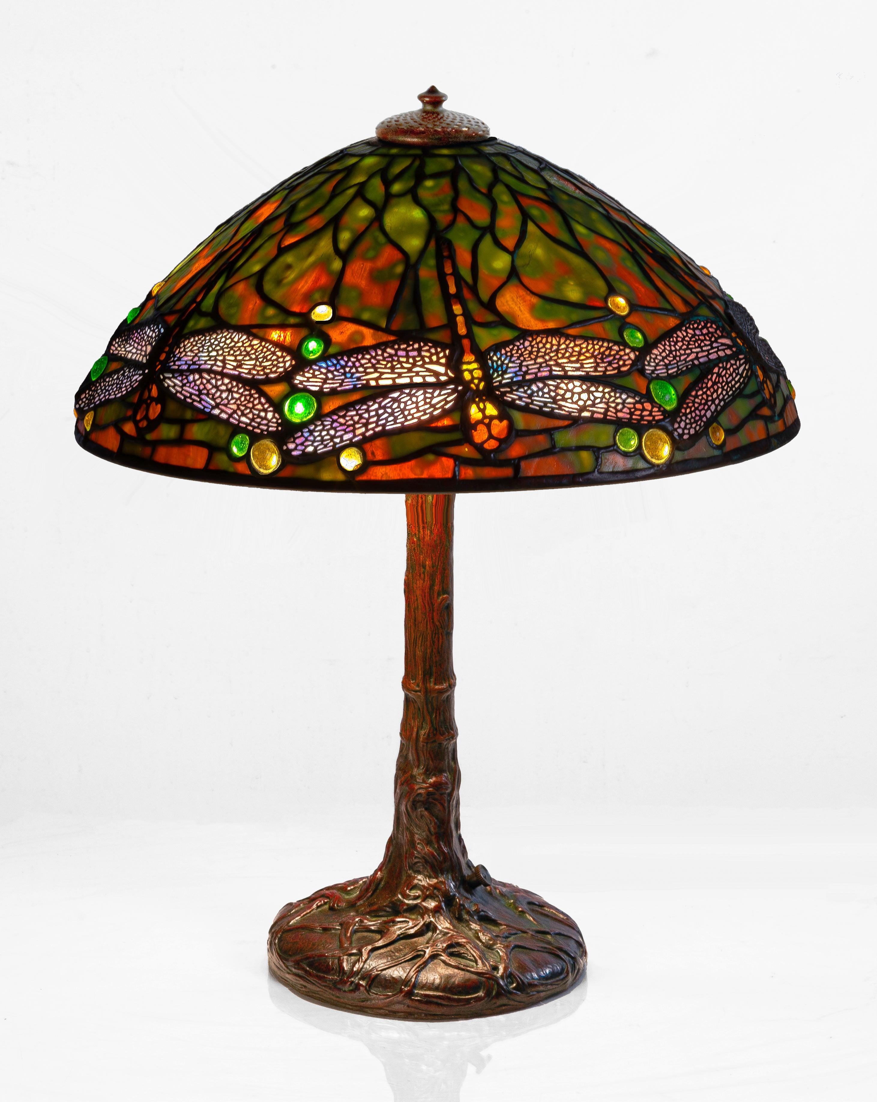 TIFFANY STUDIOS DICHROIC JEWELED DRAGONFLY