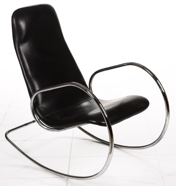 ULRICH BOHME TUBULAR STEEL ROCKING CHAIR