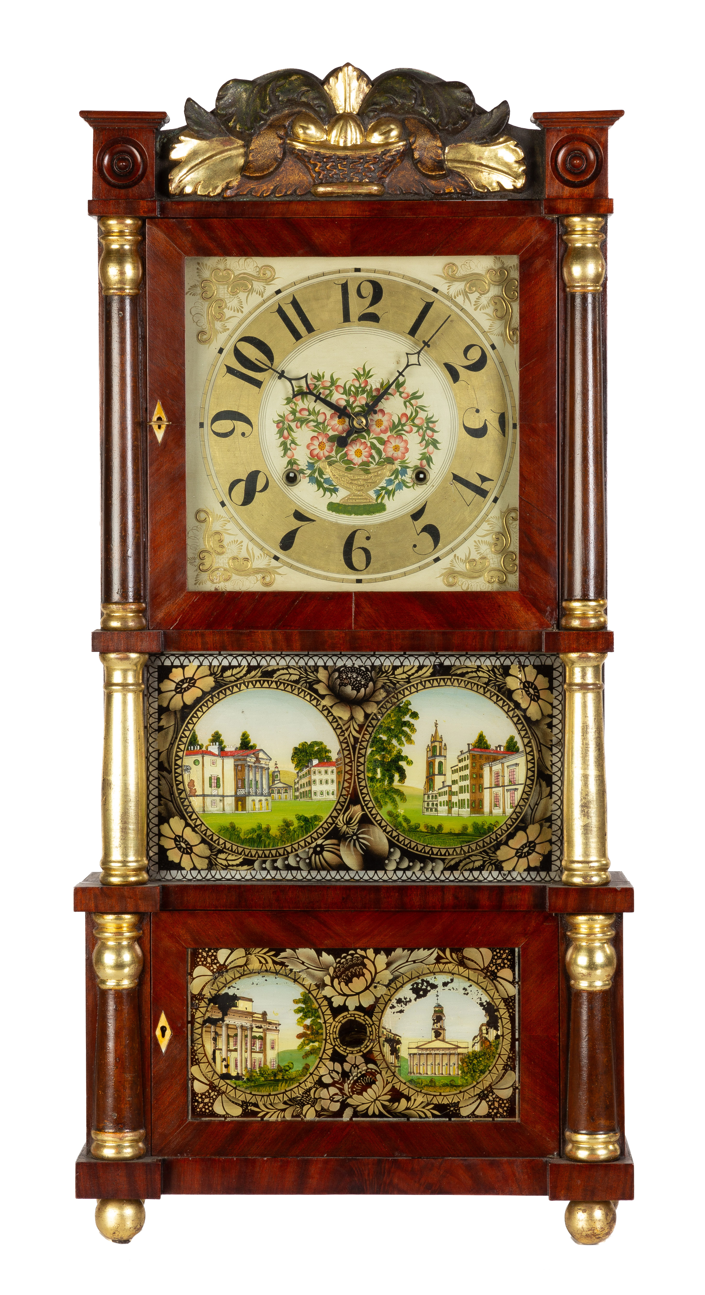 C & L.C. IVES TRIPLE DECKER SHELF CLOCK