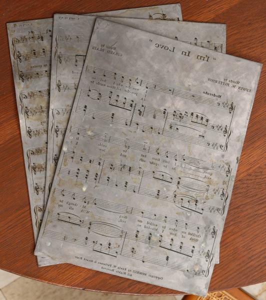 ZINC PLATES FOR PRINTED SHEET MUSIC