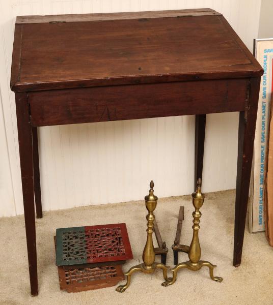 A 19TH CENT WALNUT SCHOOL MASTERS DESK