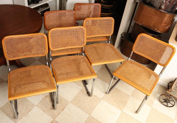 SIX CESCA STYLE CHAIRS AFTER MARCEL