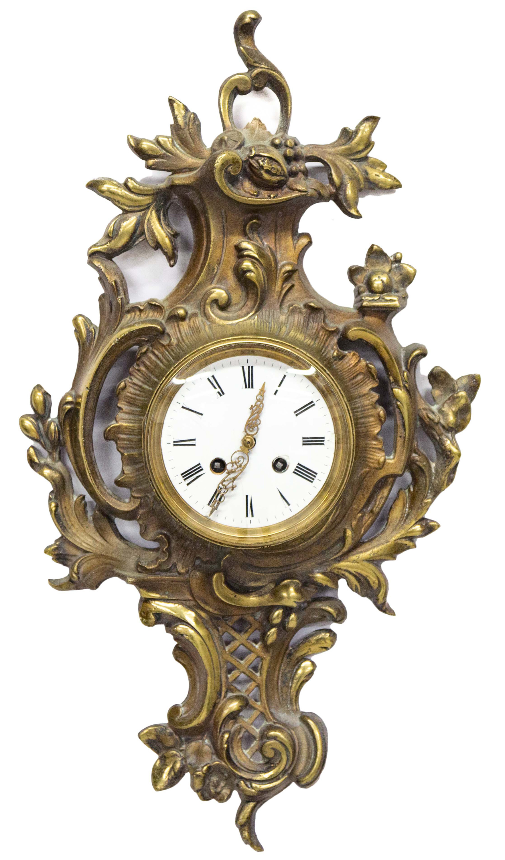 19TH CENTURY FRENCH BRASS WALL CLOCK