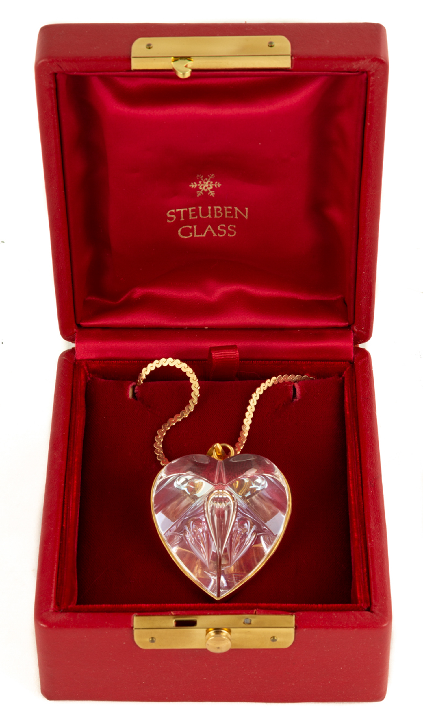 STEUBEN GOLD MOUNTED HEART NECKLACE 352efc