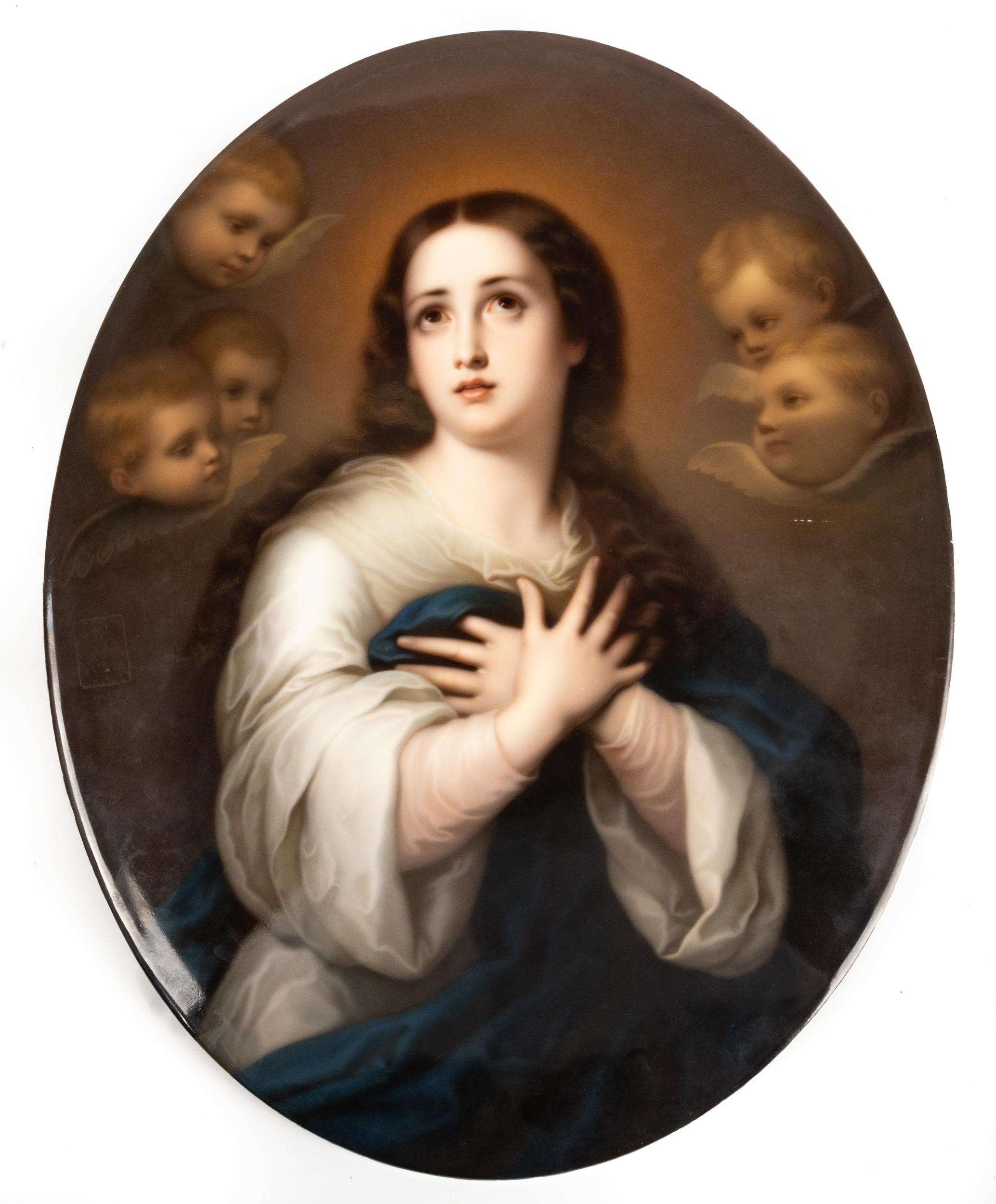 GERMAN PAINTED PORCELAIN PLAQUE