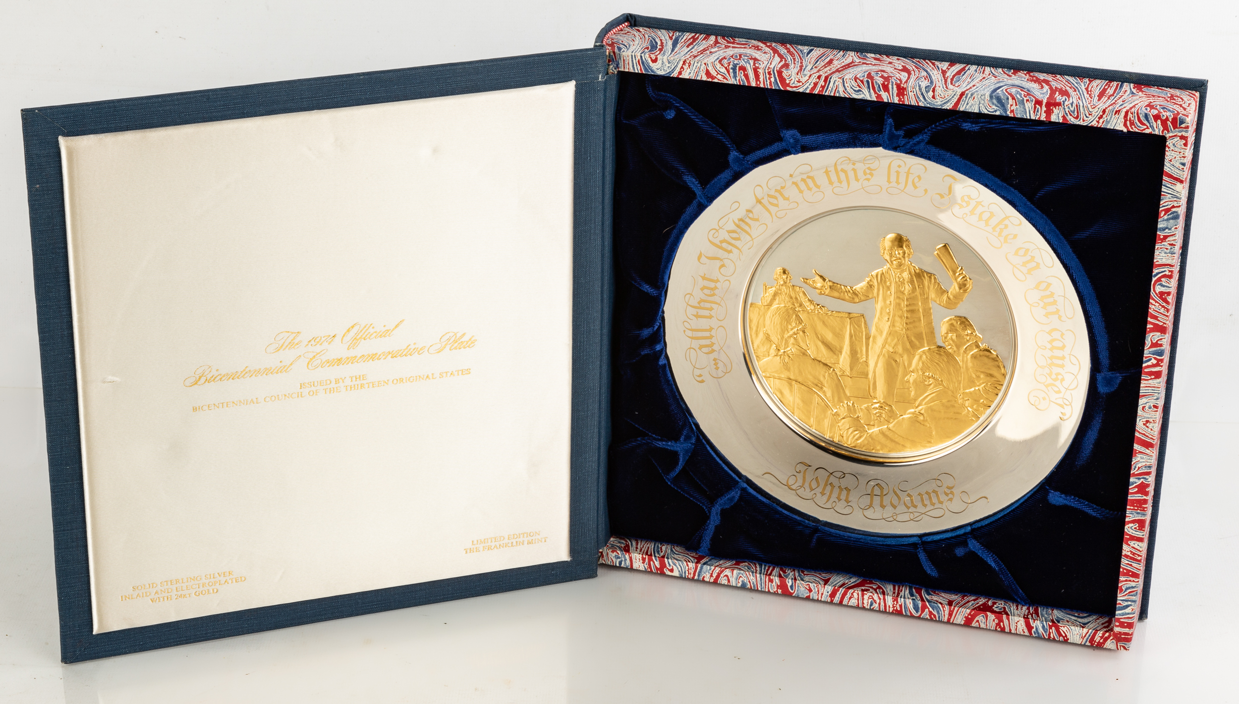 STERLING SILVER & 24KT GOLD 1974 BICENTENNIAL