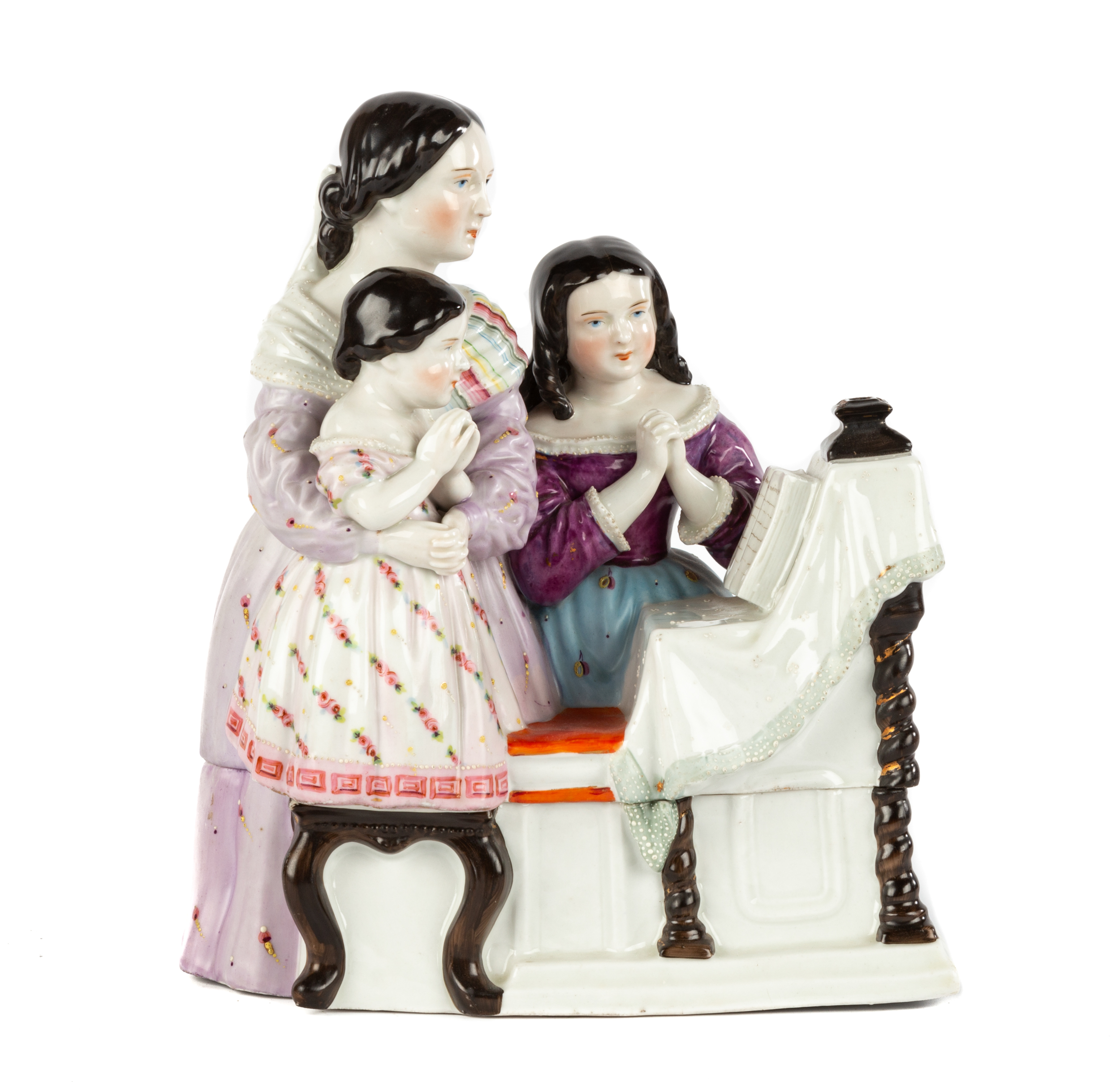 GERMAN PORCELAIN POTTERY INKWELL