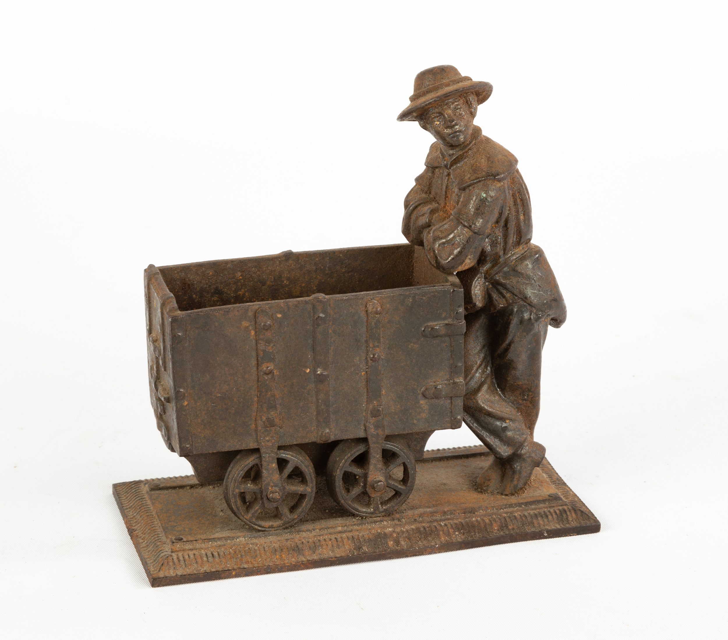 CAST IRON COAL CAR MATCH SAFE circa 353073