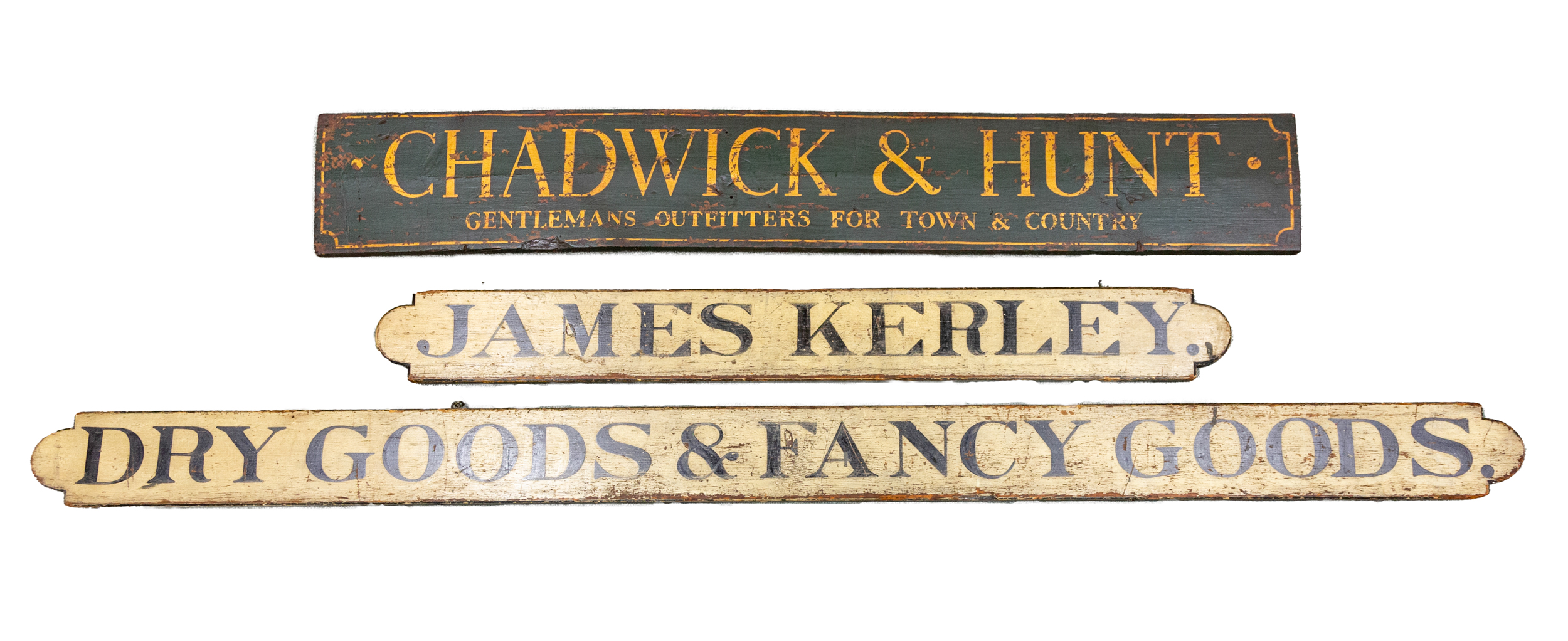 (3) ANTIQUE PAINTED WOOD ADVERTISING