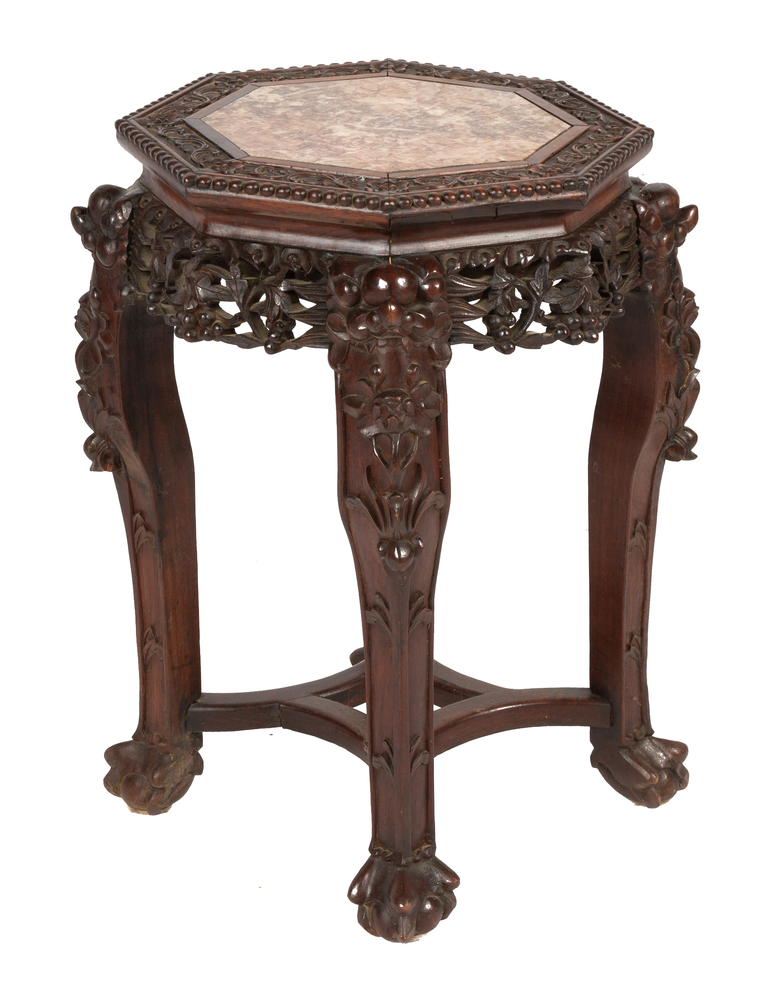 CHINESE HARDWOOD MARBLE TABLE 3530a9