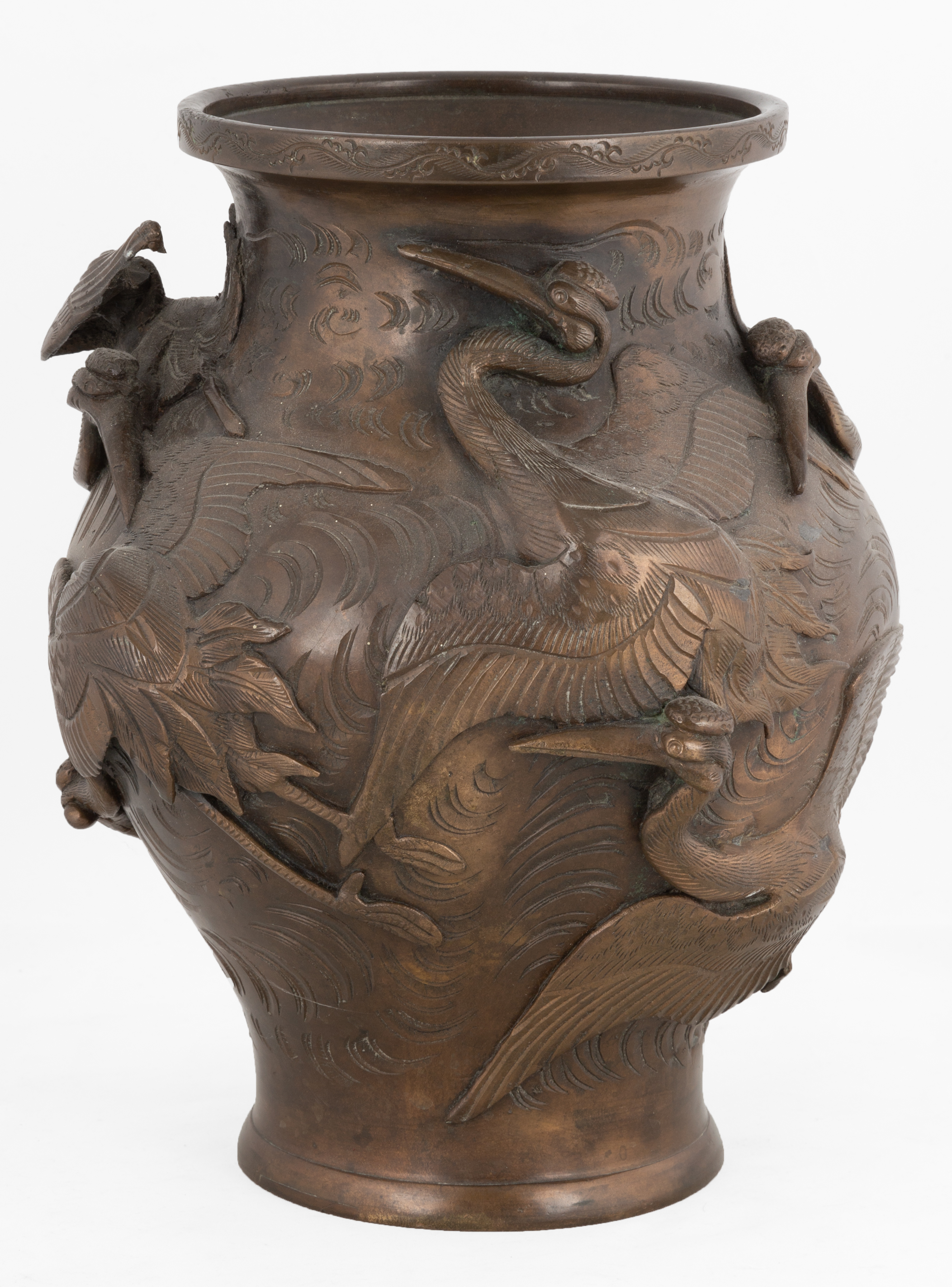 CHINESE BRONZE VASE Decorated with