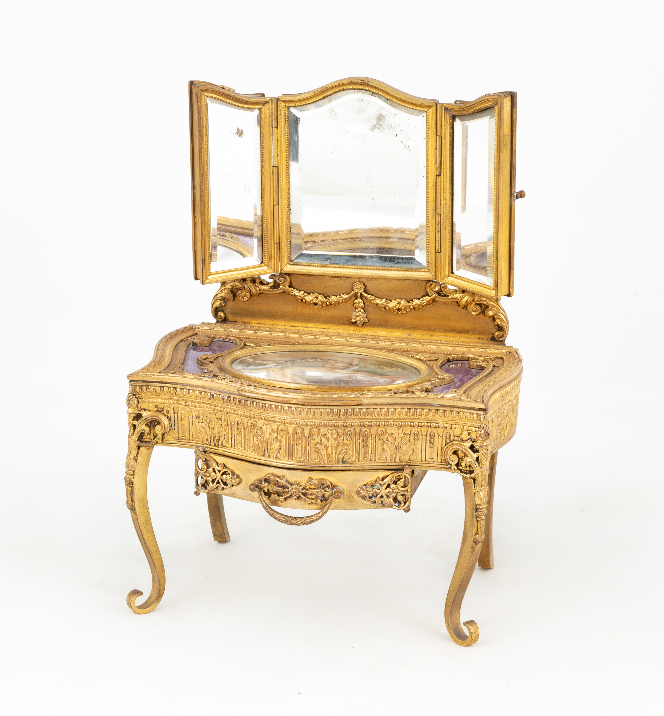 FRENCH GILT BRONZE DRESSING TABLE