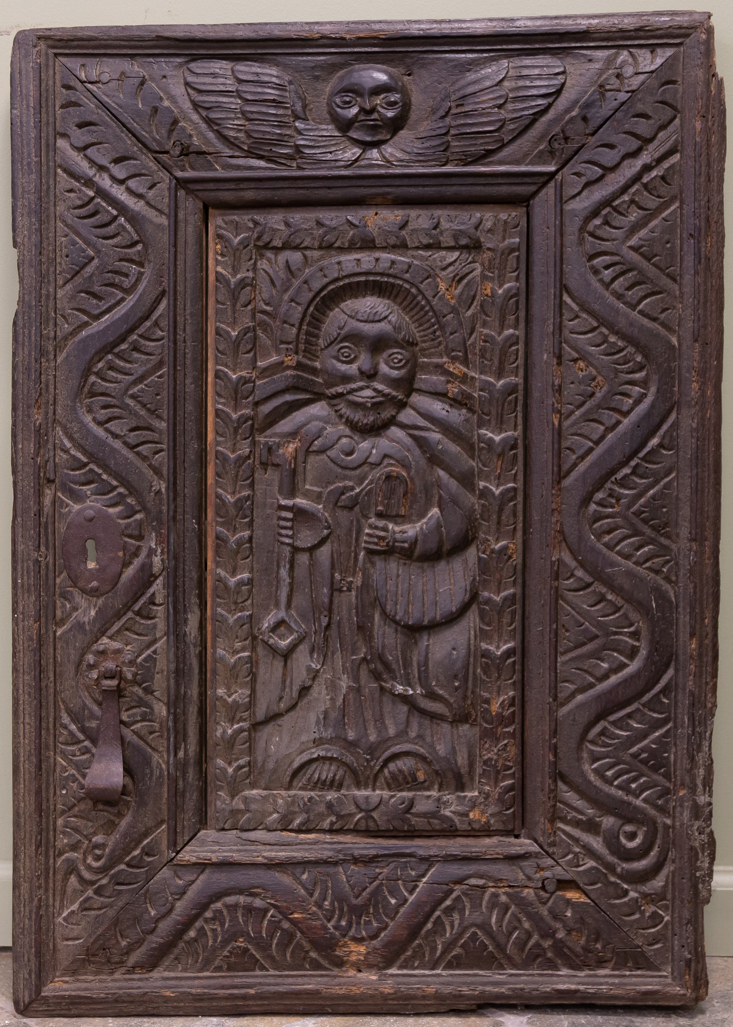 17TH 18TH CENTURY OAK DOOR PANEL 35314d