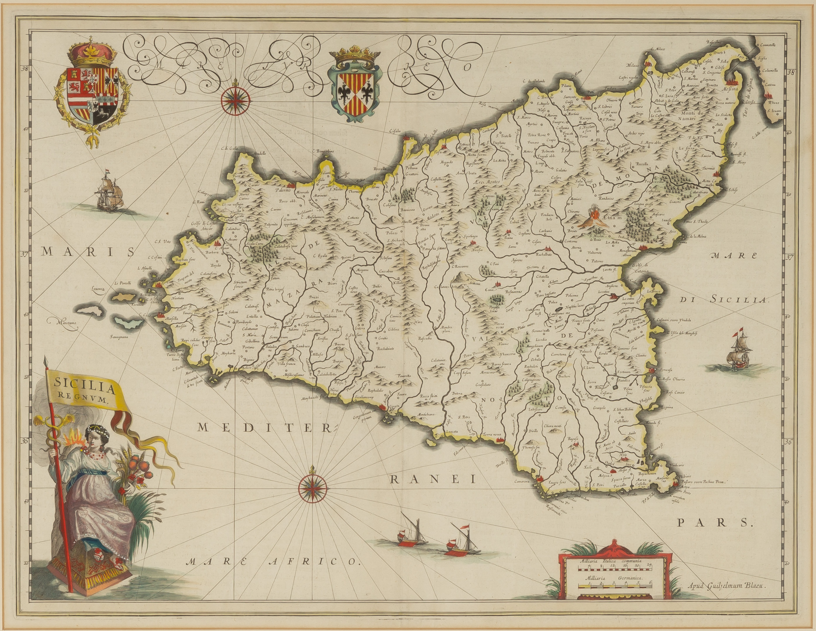 W BLAEU MAP OF THE ISLAND OF 353152