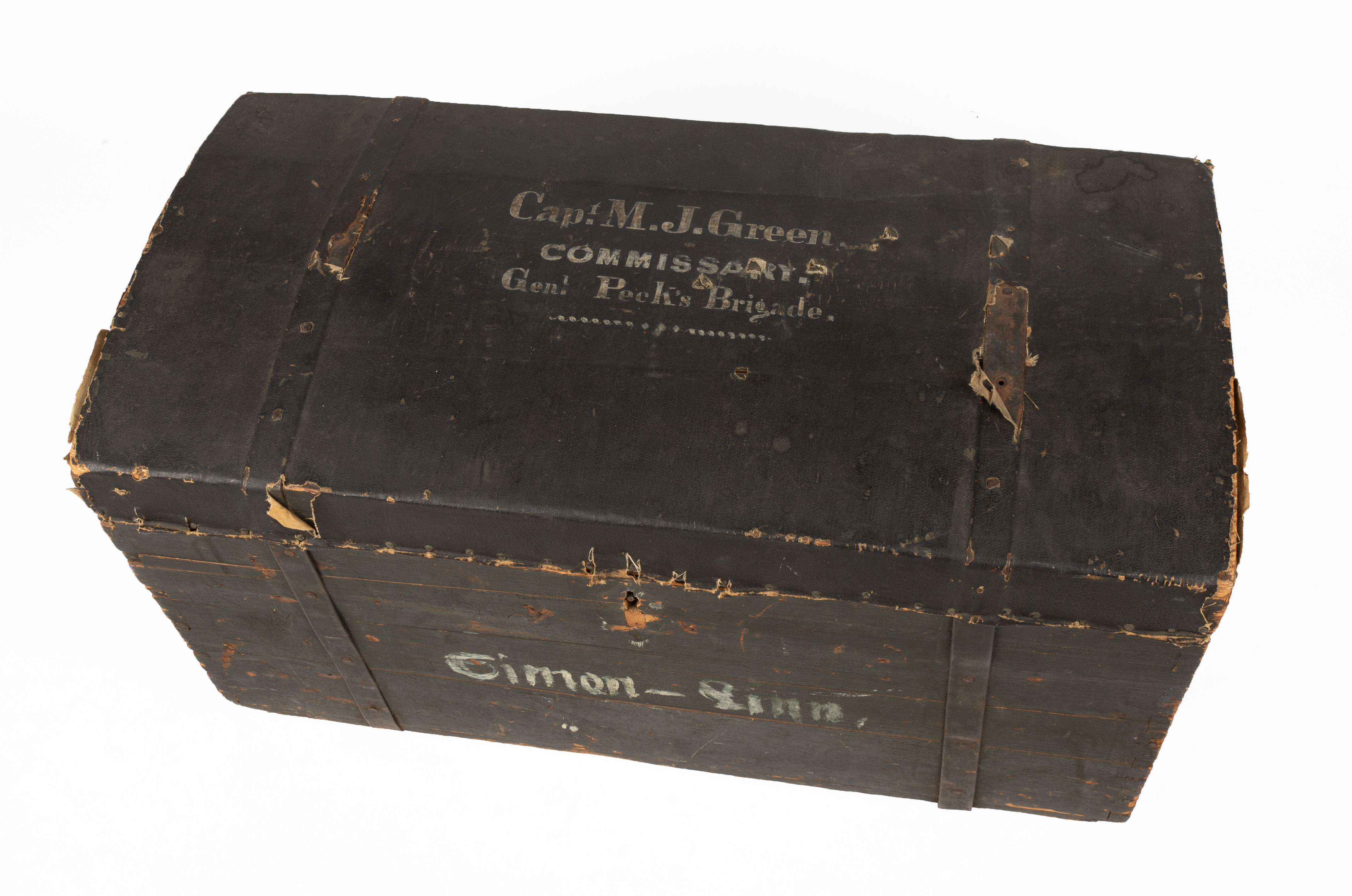 CIVIL WAR ERA WOODEN TRUNK Captain M.