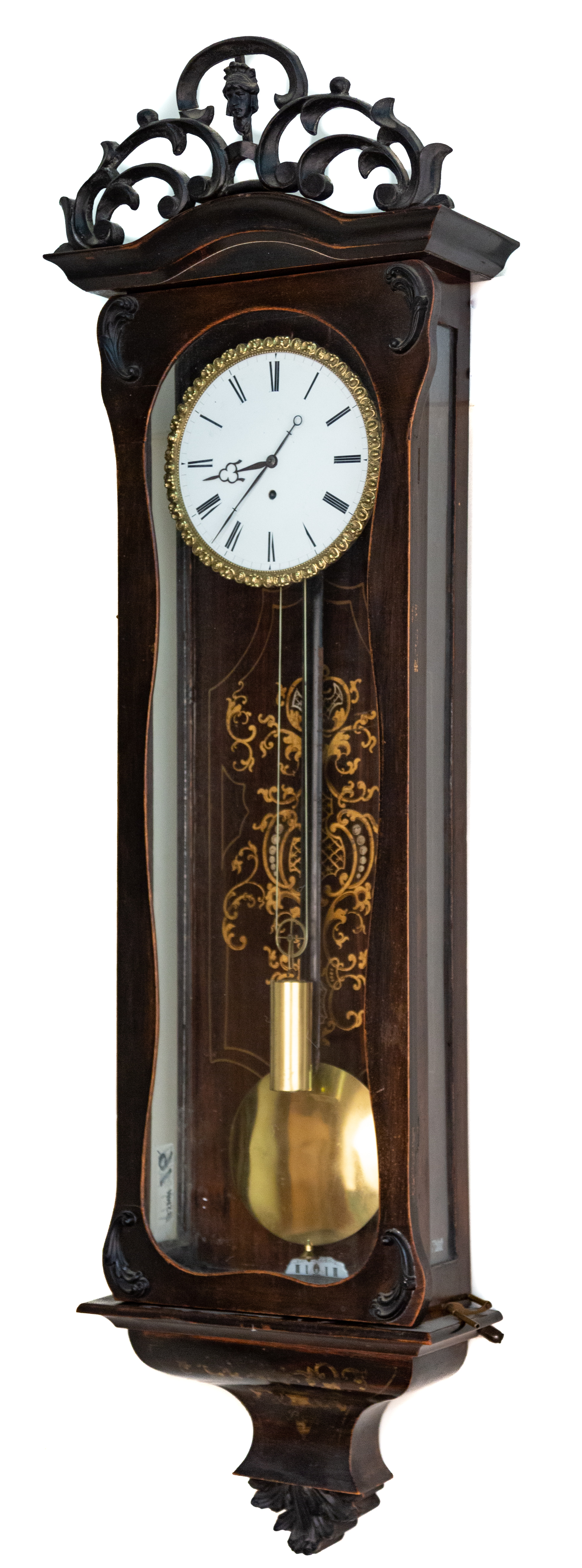 BIEDERMEIER WALL CLOCK circa 1900.