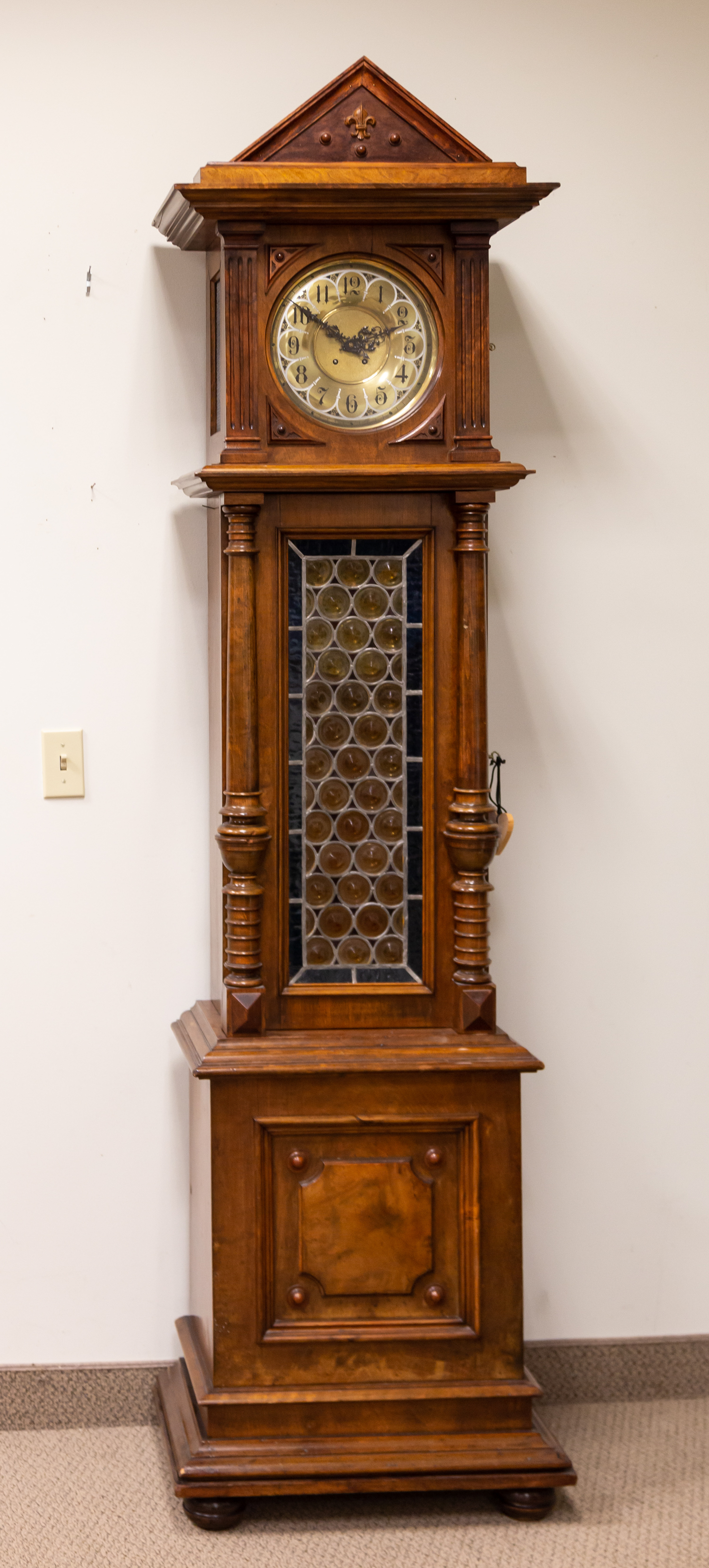 TALL CASE HALL CLOCK WITH DISK