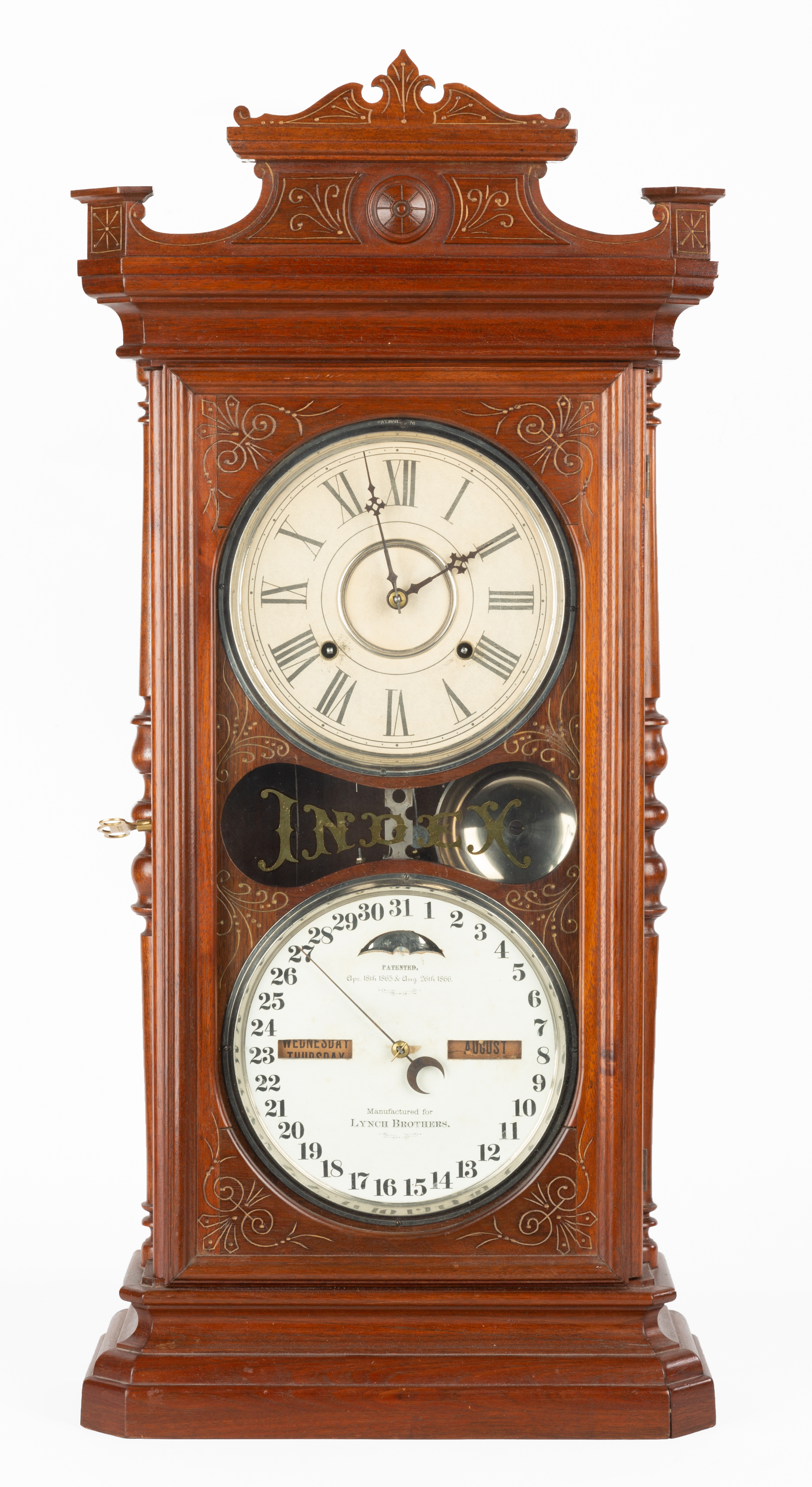 ITHACA INDEX CALENDAR CLOCK circa