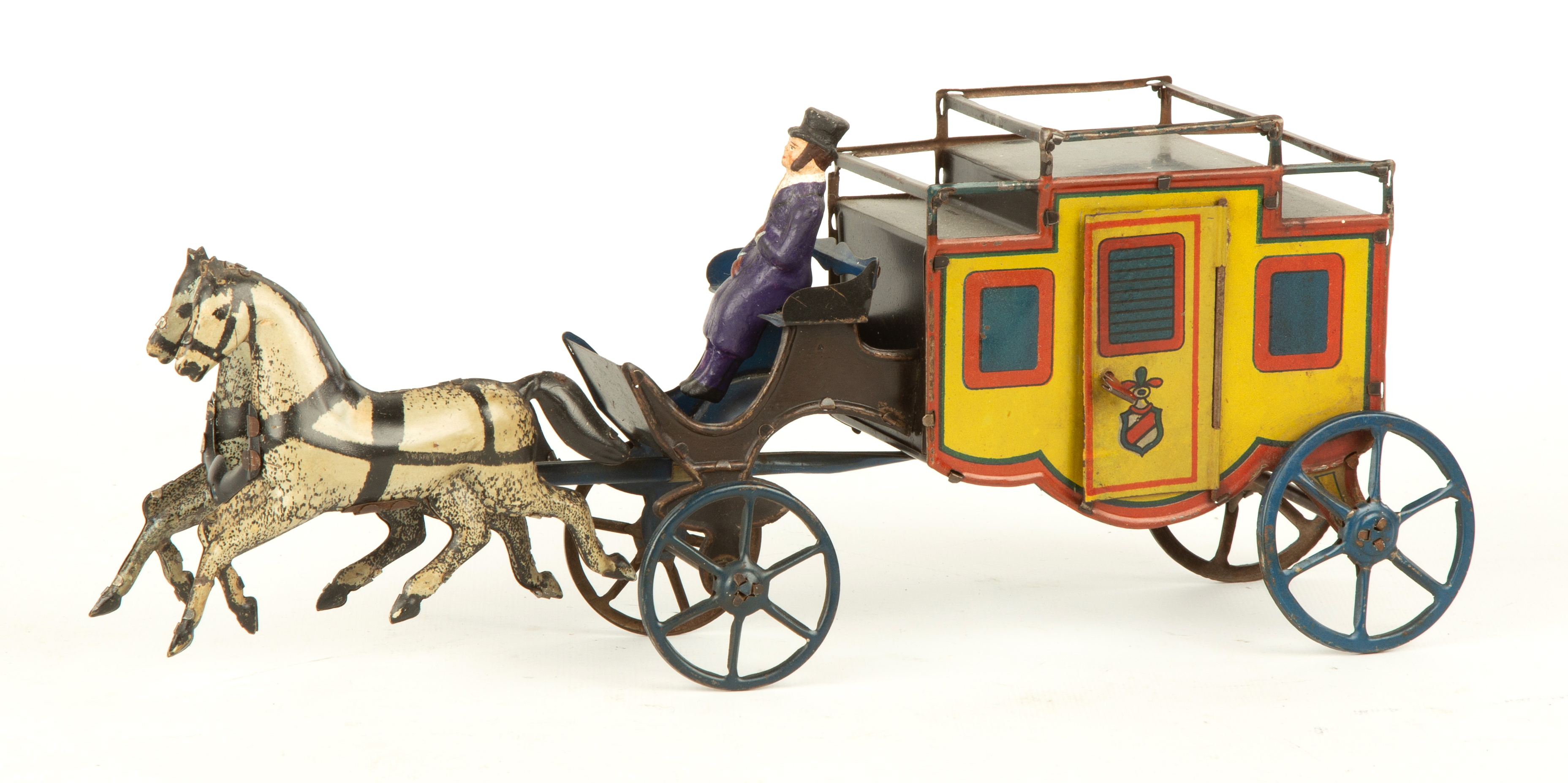 FRENCH TIN PLATE HORSE DRAWN CARRIAGE 353296