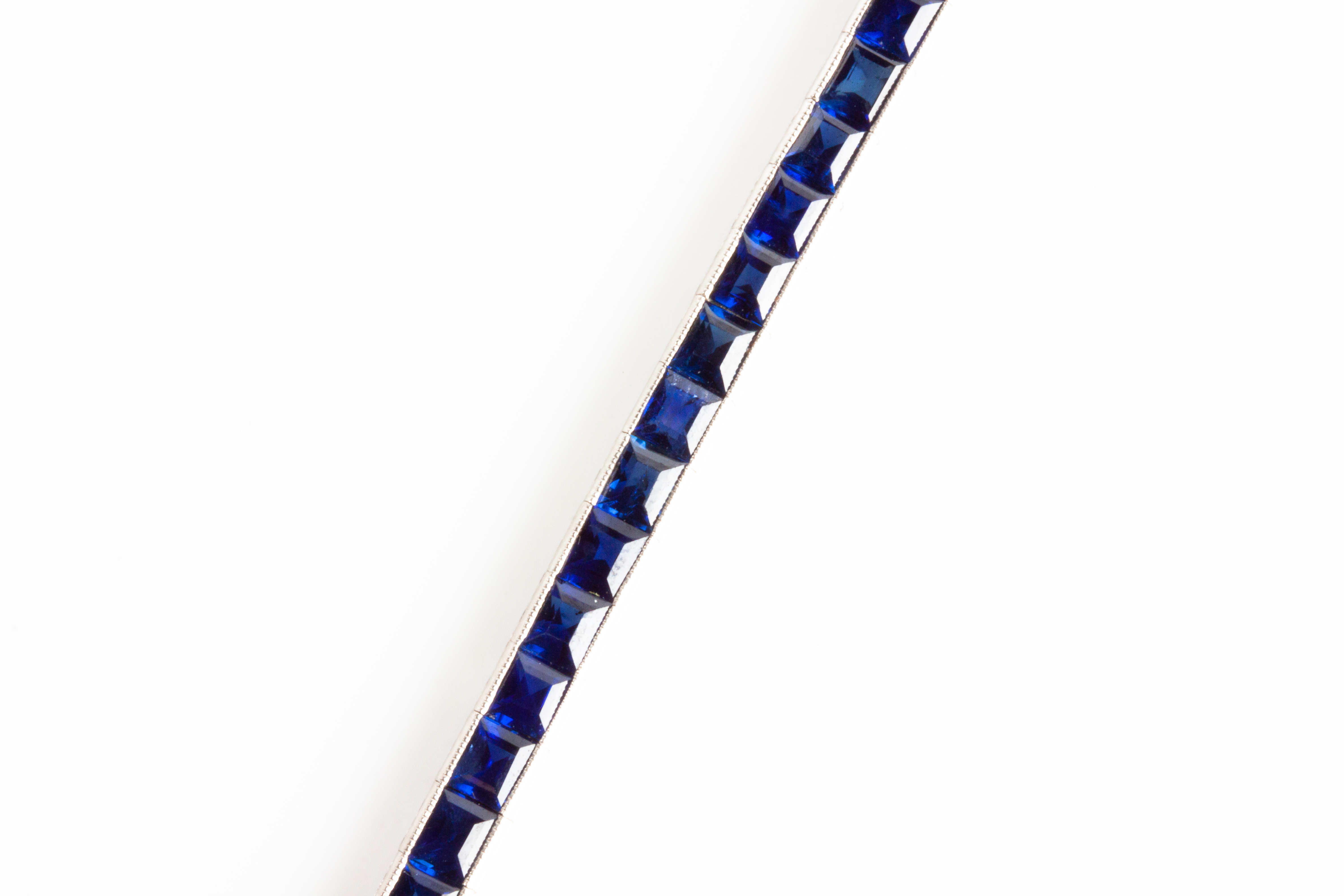 ART DECO CHANNEL-SET SQUARE SAPPHIRE