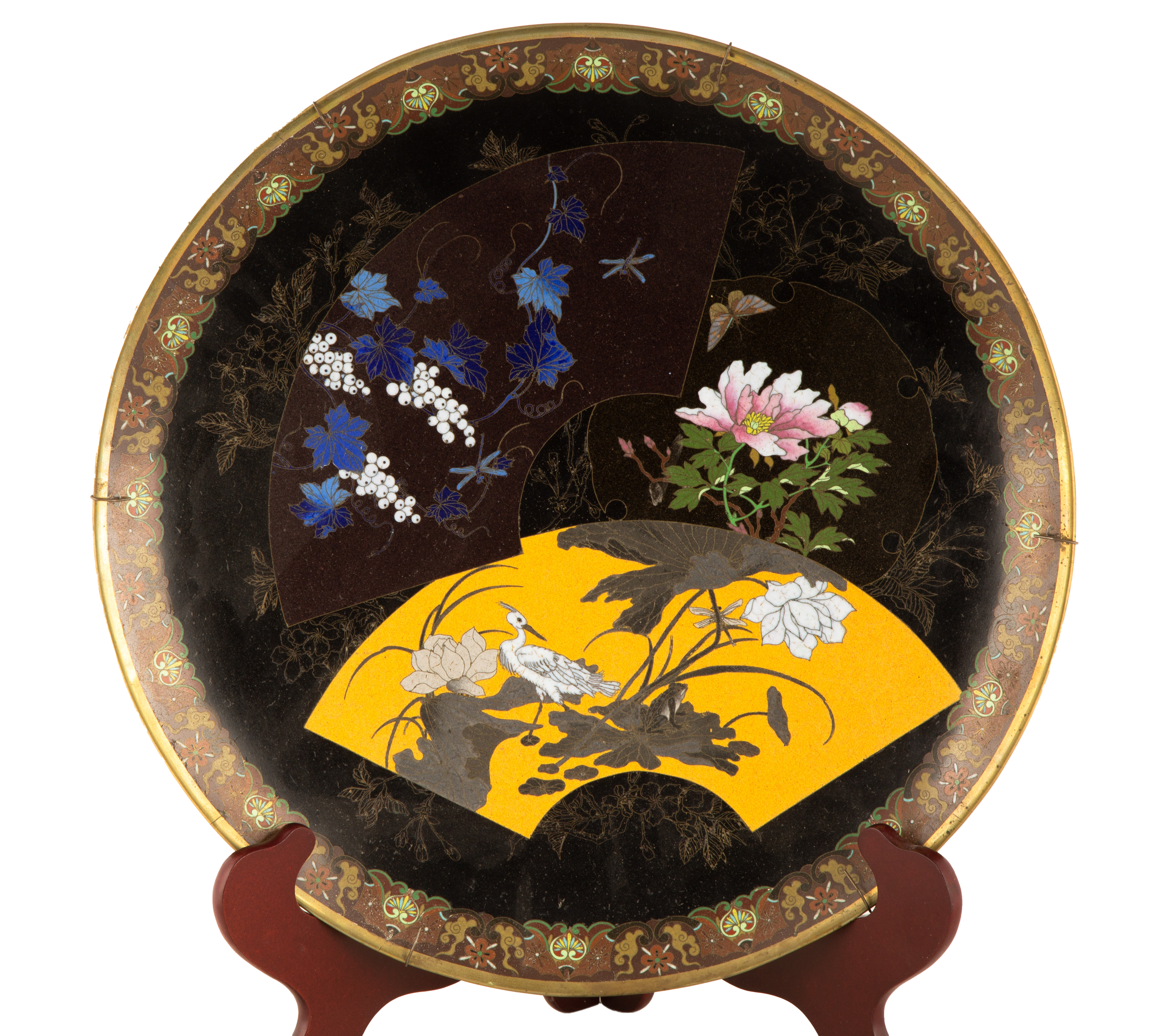 JAPANESE CLOISONN CHARGER circa 35333c