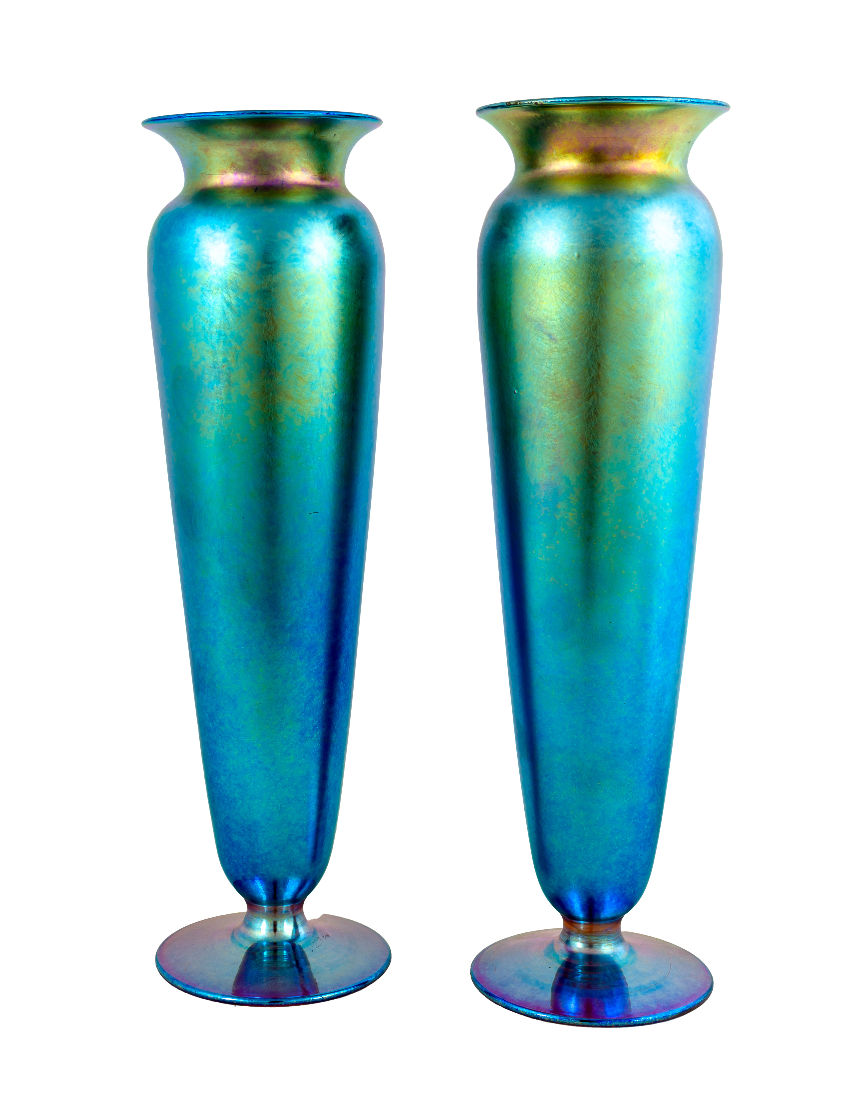 PAIR OF DURAND ART GLASS VASES