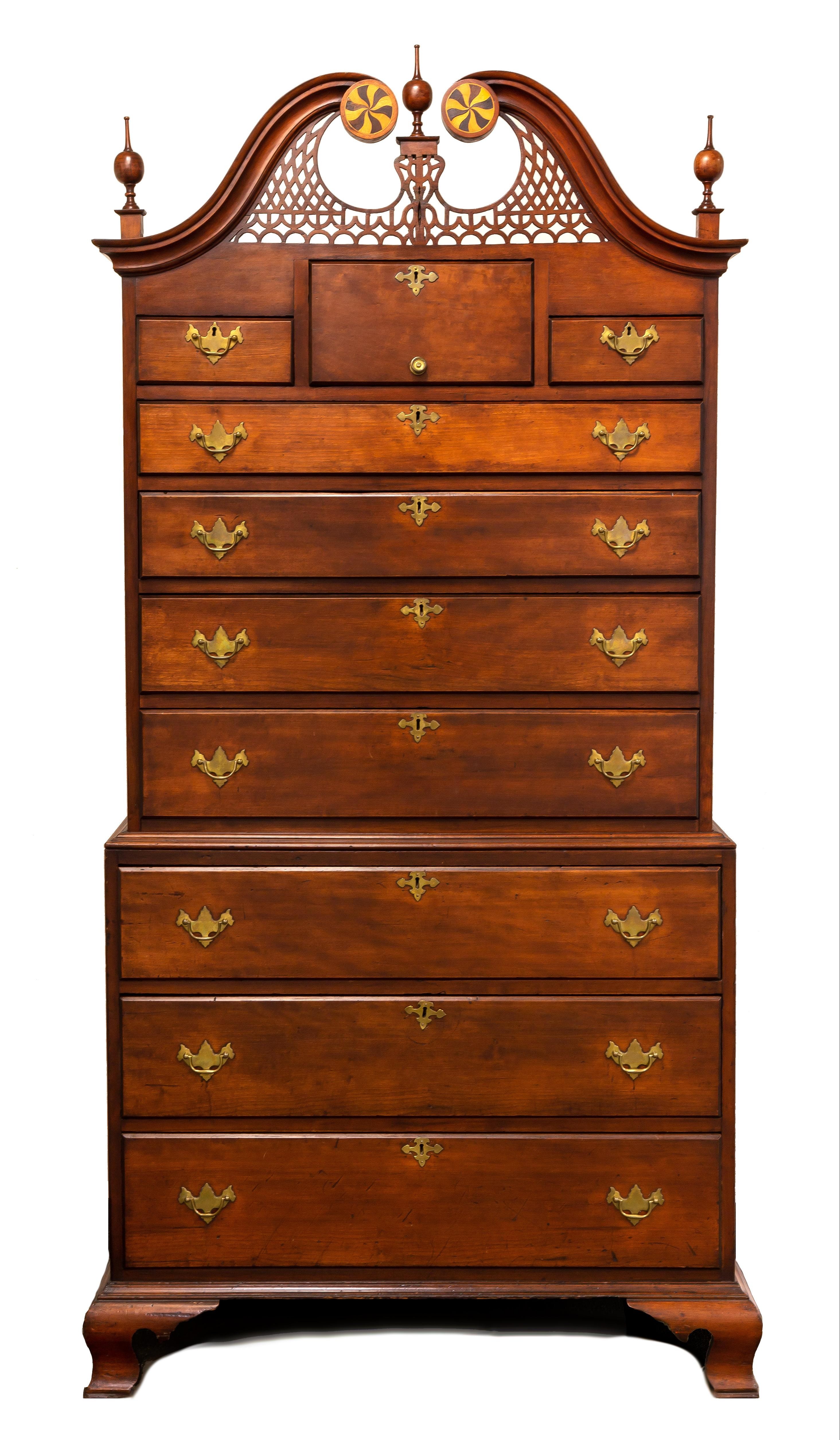 A RARE CHIPPENDALE CHERRY CHEST