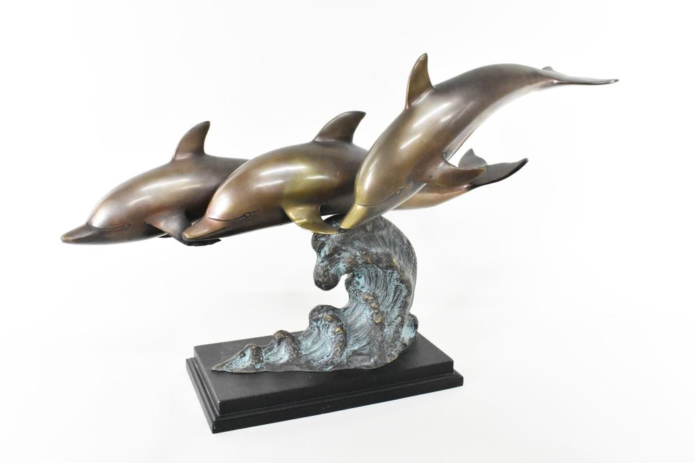 CONTEMPORARY BRONZE DOLPHIN SCULPTURE  353412