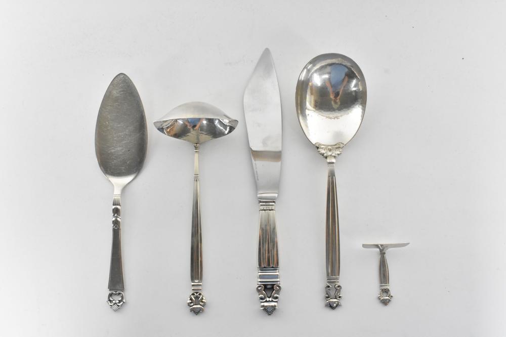 SIX DANISH STERLING SILVER SERVING 353473