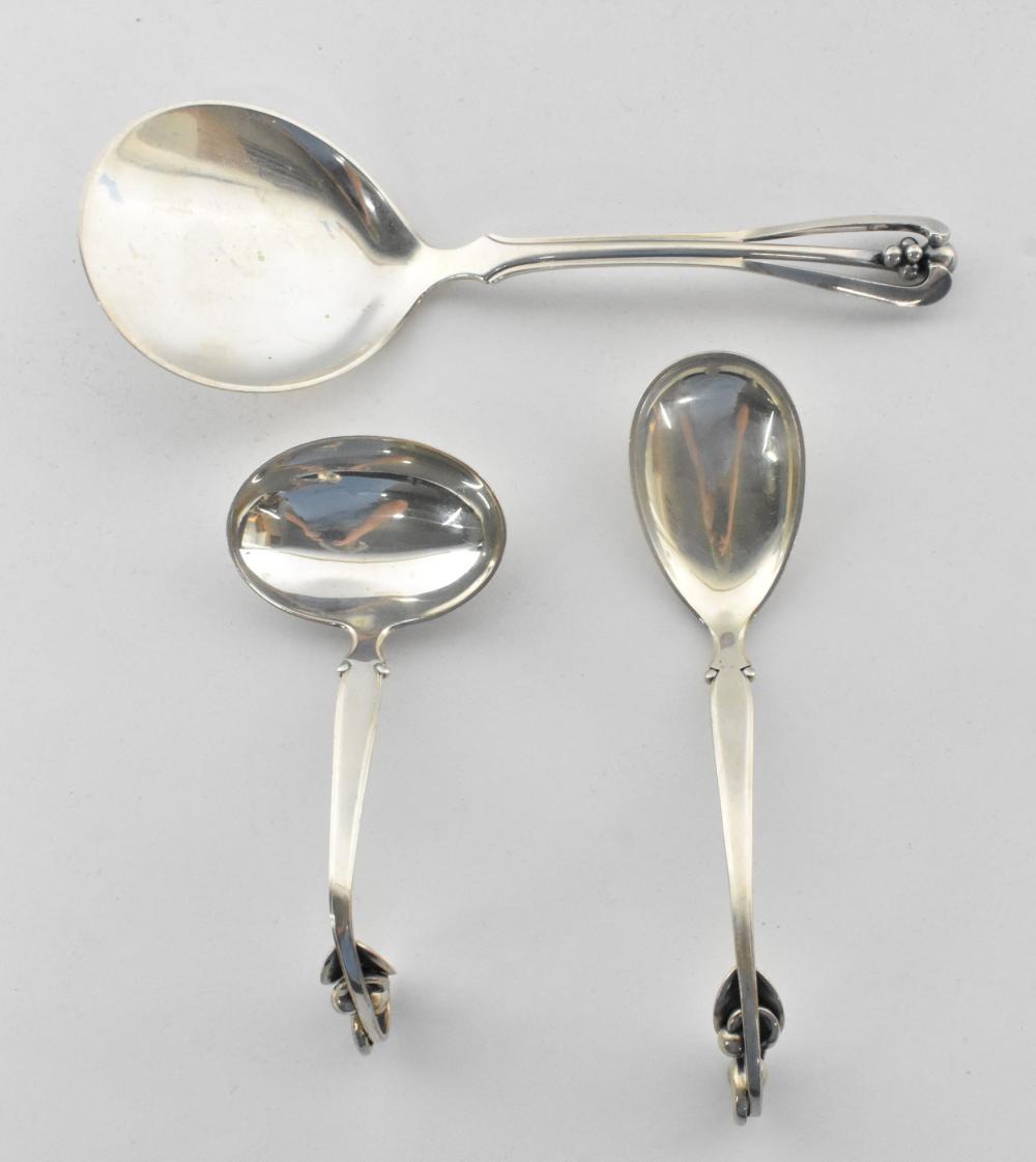 THREE DANISH STERLING SILVER SERVING 35346e