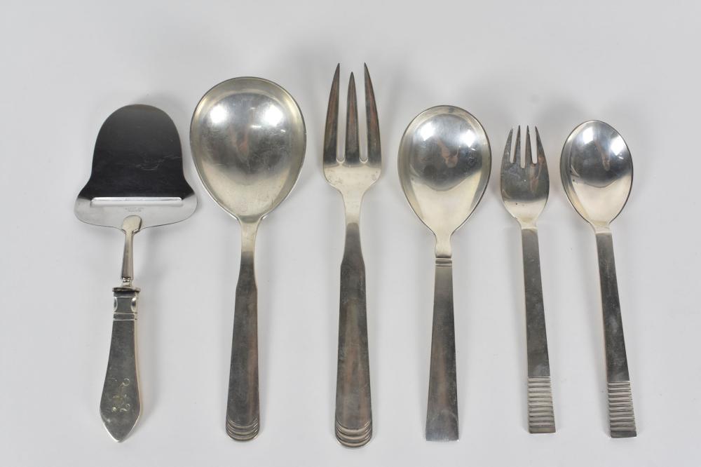 SIX DANISH STERLING SILVER SERVING 35346f