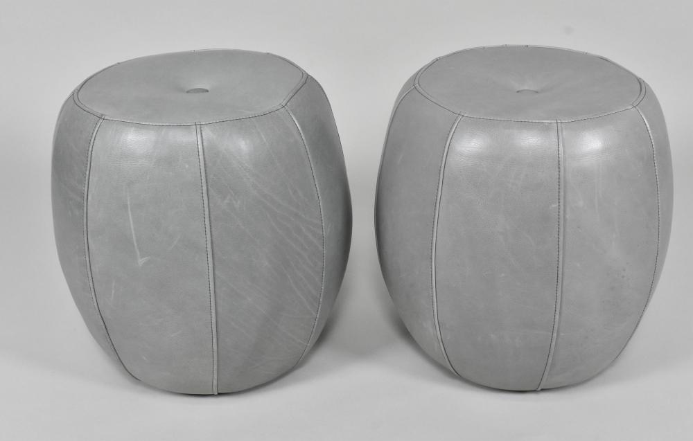 PAIR OF MODERNIST GRAY LEATHER