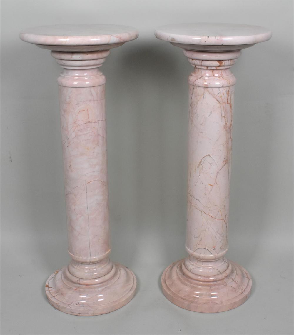 PAIR OF PINK MARBLE PEDESTALSModern  3534d9