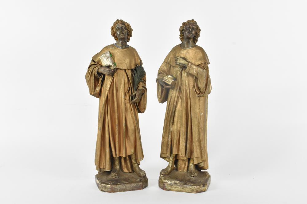 PAIR OF GILT PAPIER MACHE MALE