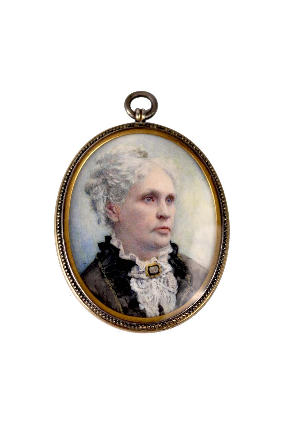 ANTIQUE OVAL PORTRAIT MINIATURE 3534f4