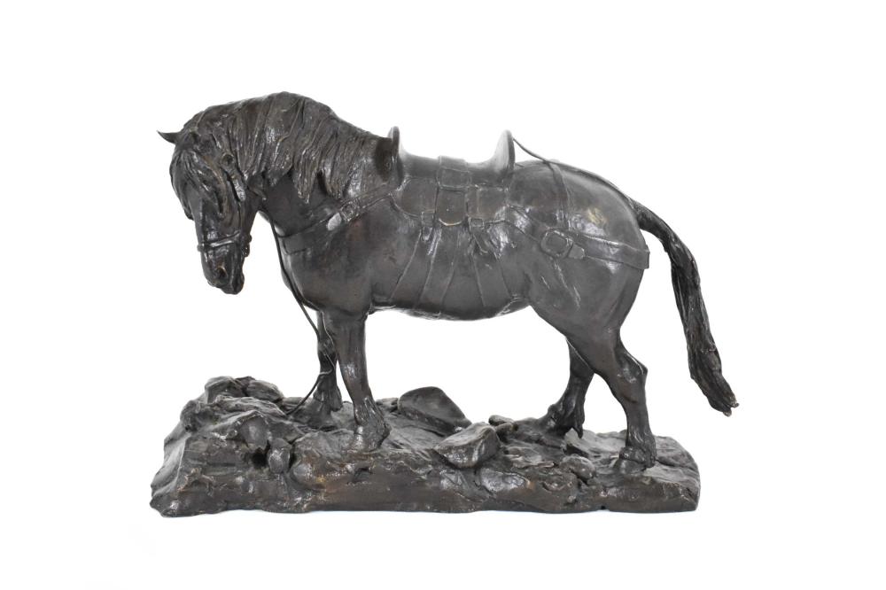 BRONZE PATINATED SCULPTURE OF A