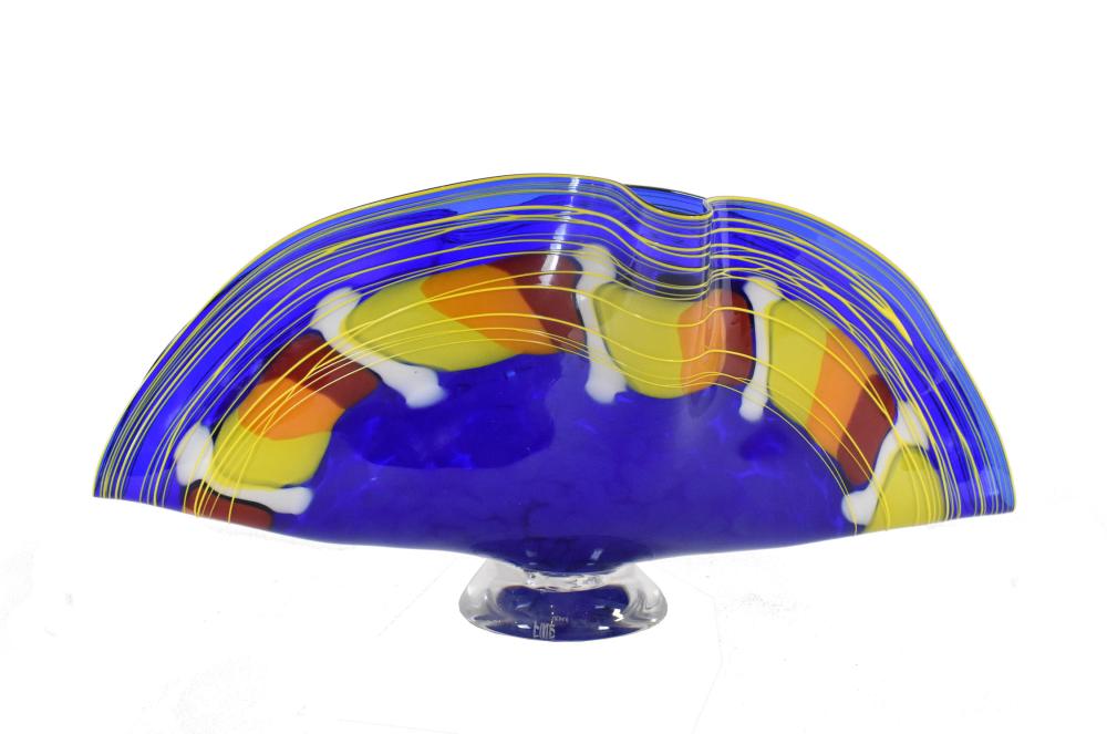 CONTEMPORARY ART GLASS FAN-SHAPED