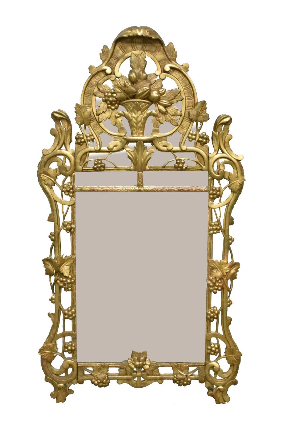 LARGE LOUIS XV STYLE GILTWOOD MIRROR19th 353504