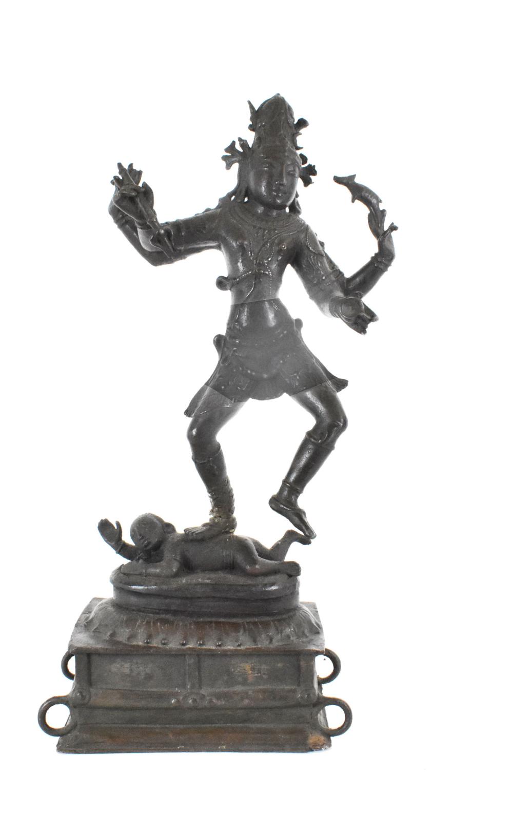 INDIAN PATINATED BRONZE OF SHIVAThe